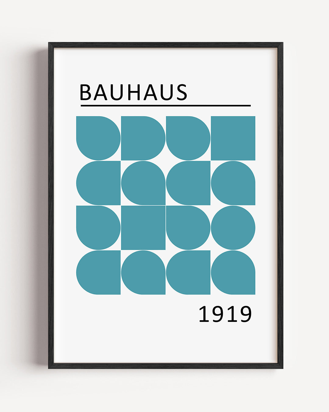 Vormritme en lijnen – staande Bauhaus poster als wanddecoratie