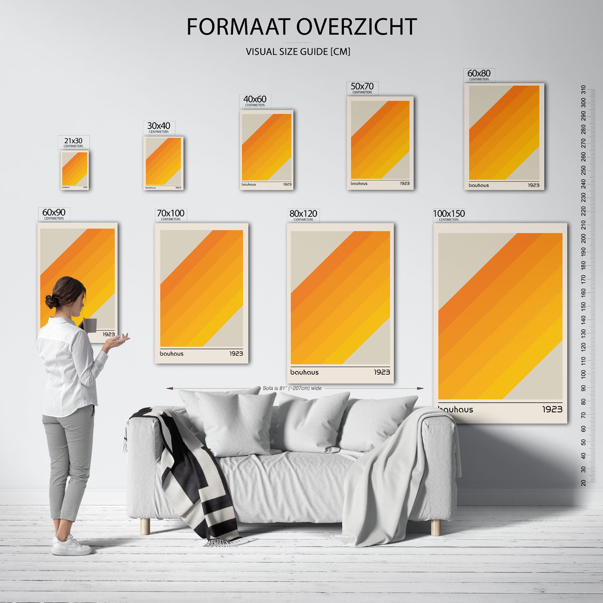 Vorm en kleurvlakken – geometrische poster in Bauhaus-stijl van WallArtistic