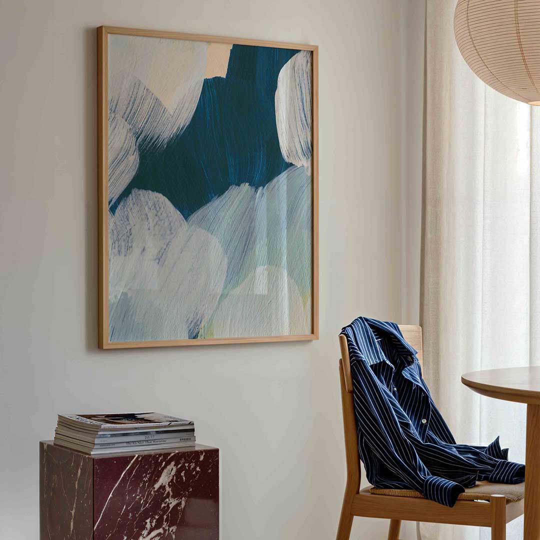 Abstracte penseelstreken – artistieke poster in staand formaat