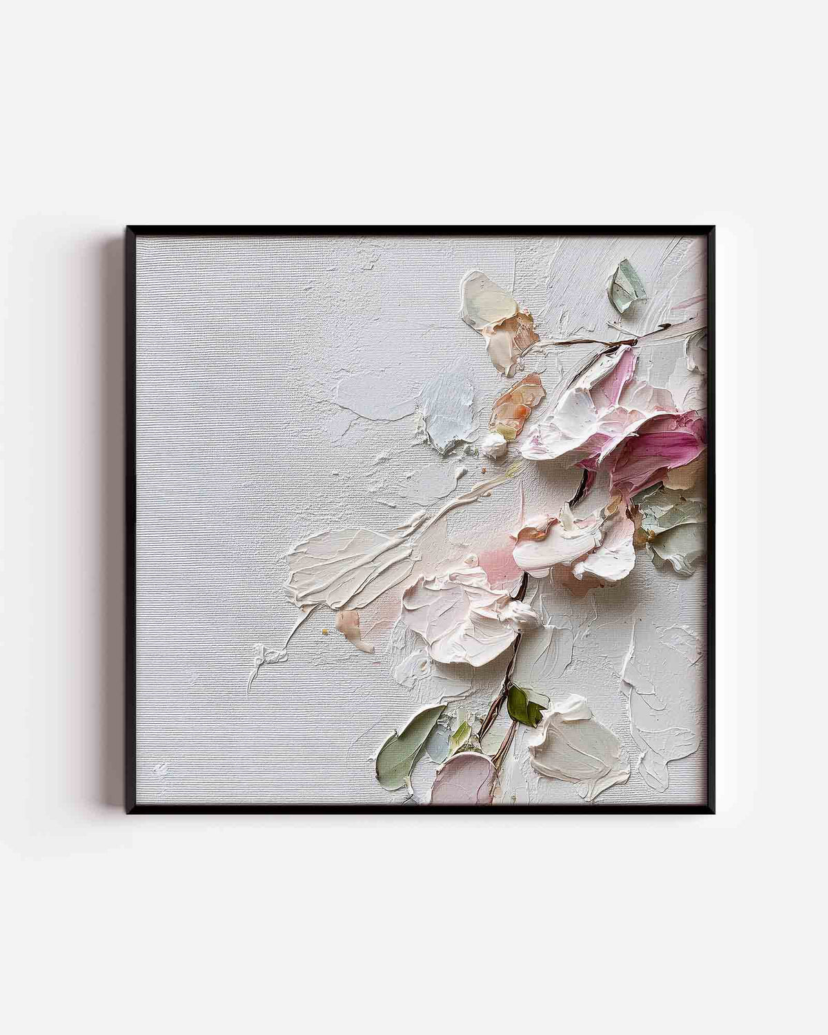 Bloemmotief met pasteltinten – abstracte vierkante poster als wanddecoratie