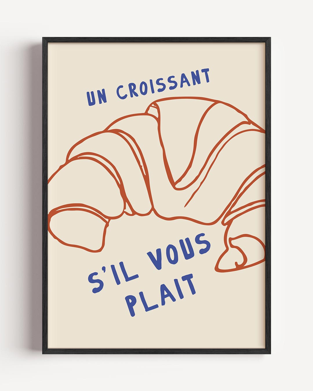 Croissant S'il Vous Plaît – keuken portret poster als wanddecoratie
