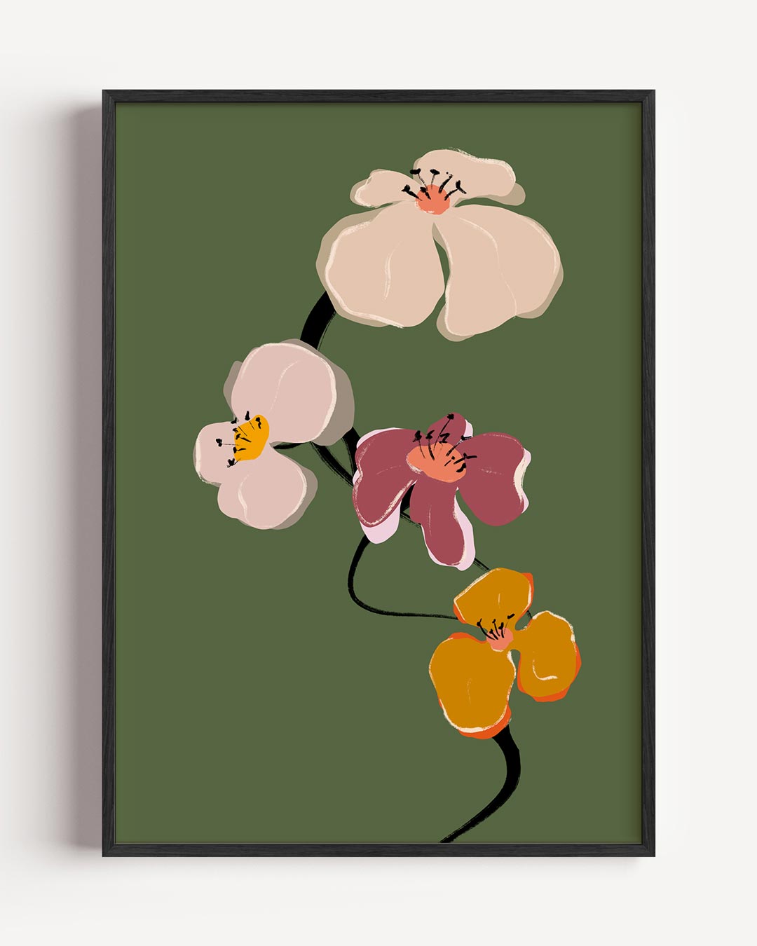 Bloemenpracht in Pastelkleuren – bloemen portret poster als wanddecoratie