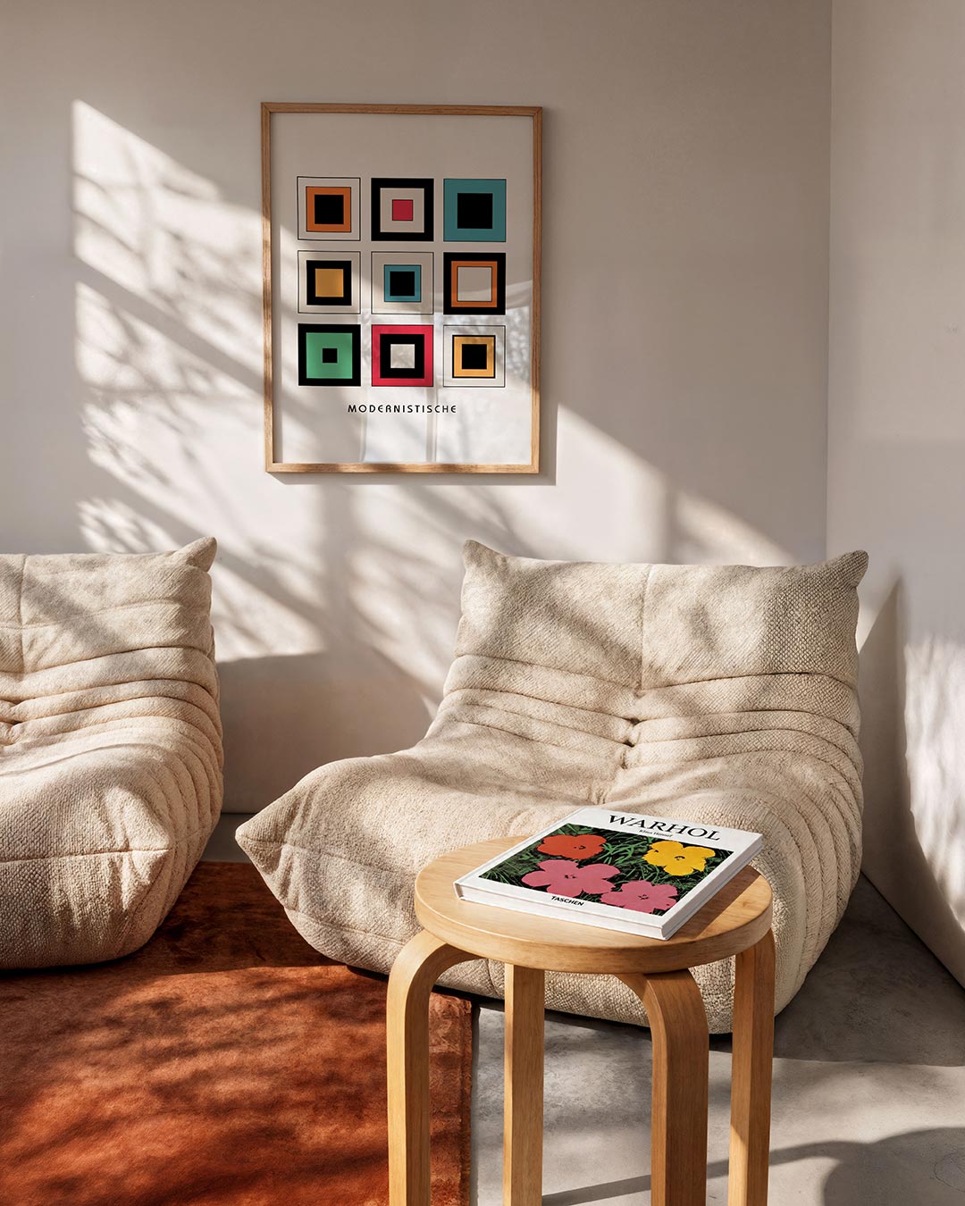 Vorm en kleurvlakken – geometrische Bauhaus poster in staand formaat