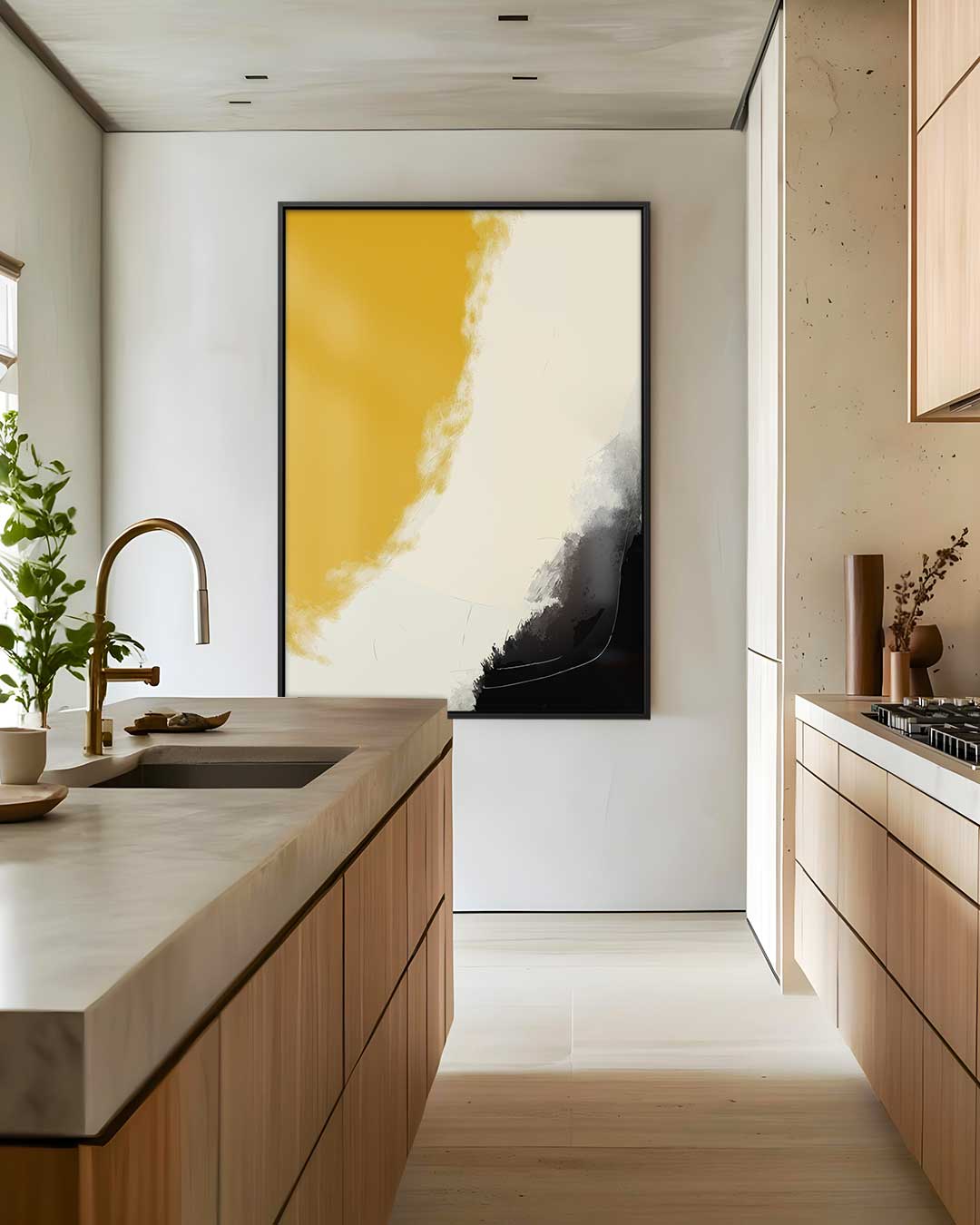 Warm Aards Abstract – dibond wanddecoratie in staand formaat