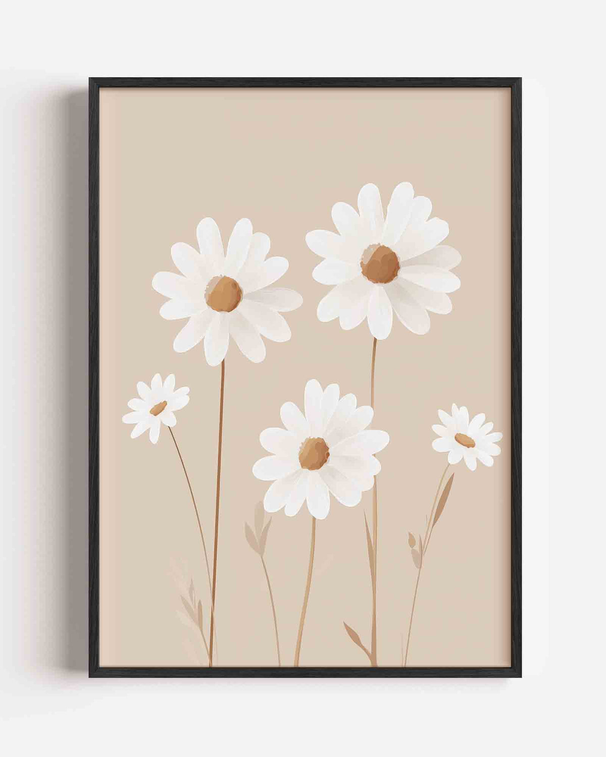 Witte bloemen – kids portret poster als wanddecoratie