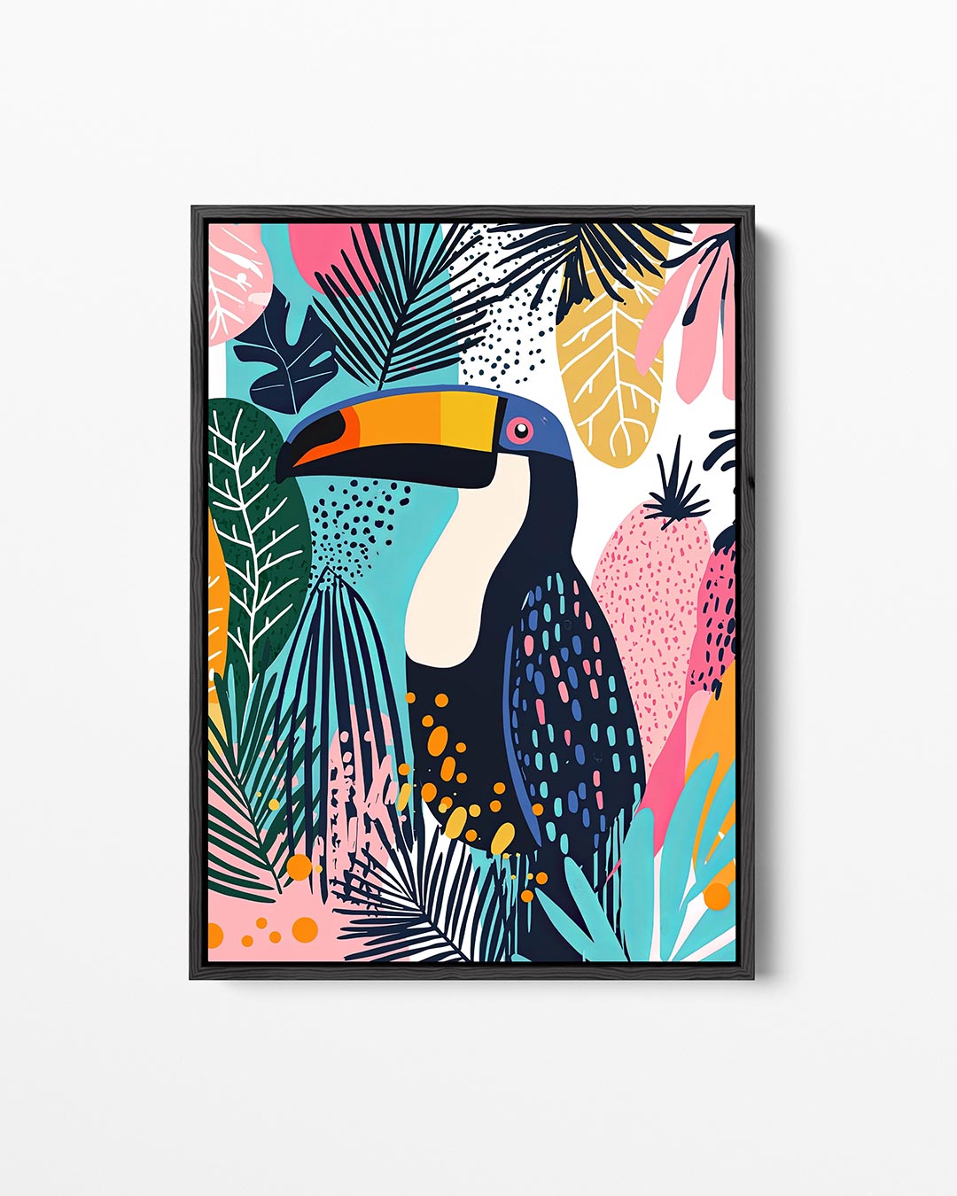 Vrolijke toekan illustratie – staand wanddecoratie kunstwerk