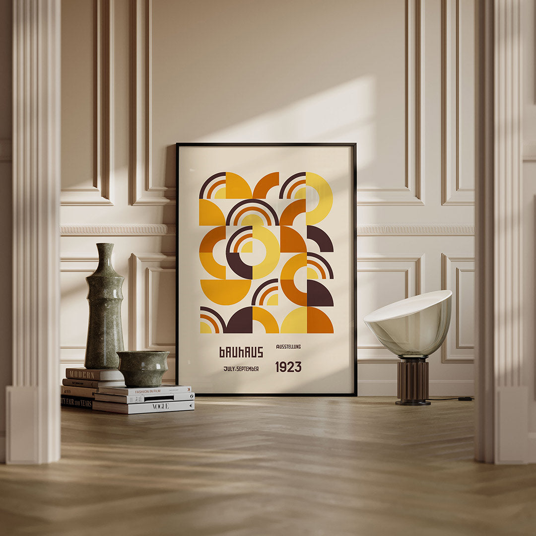 Vormritme en kleur – moderne Bauhaus wandkunst als poster