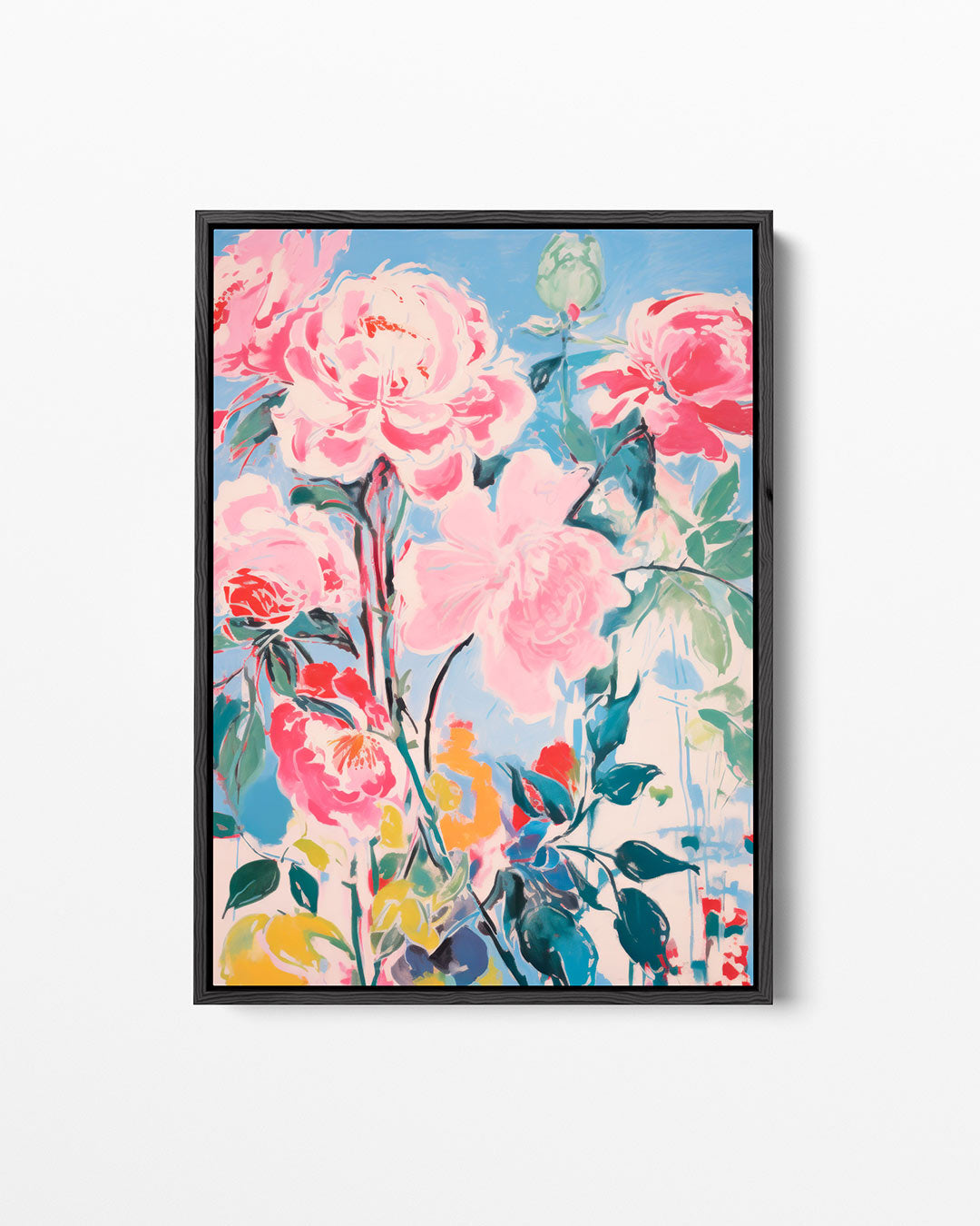 Bloemrijke kleurenexplosie – staand wanddecoratie kunstwerk
