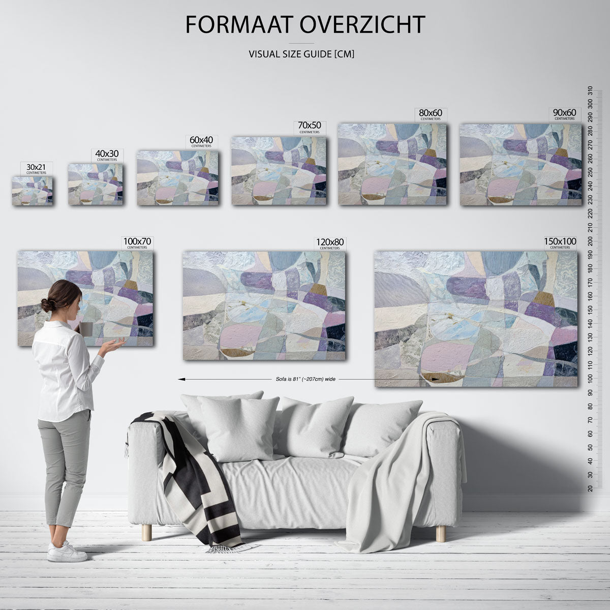 Abstracte vormen – liggende muurposter met abstracte vormen