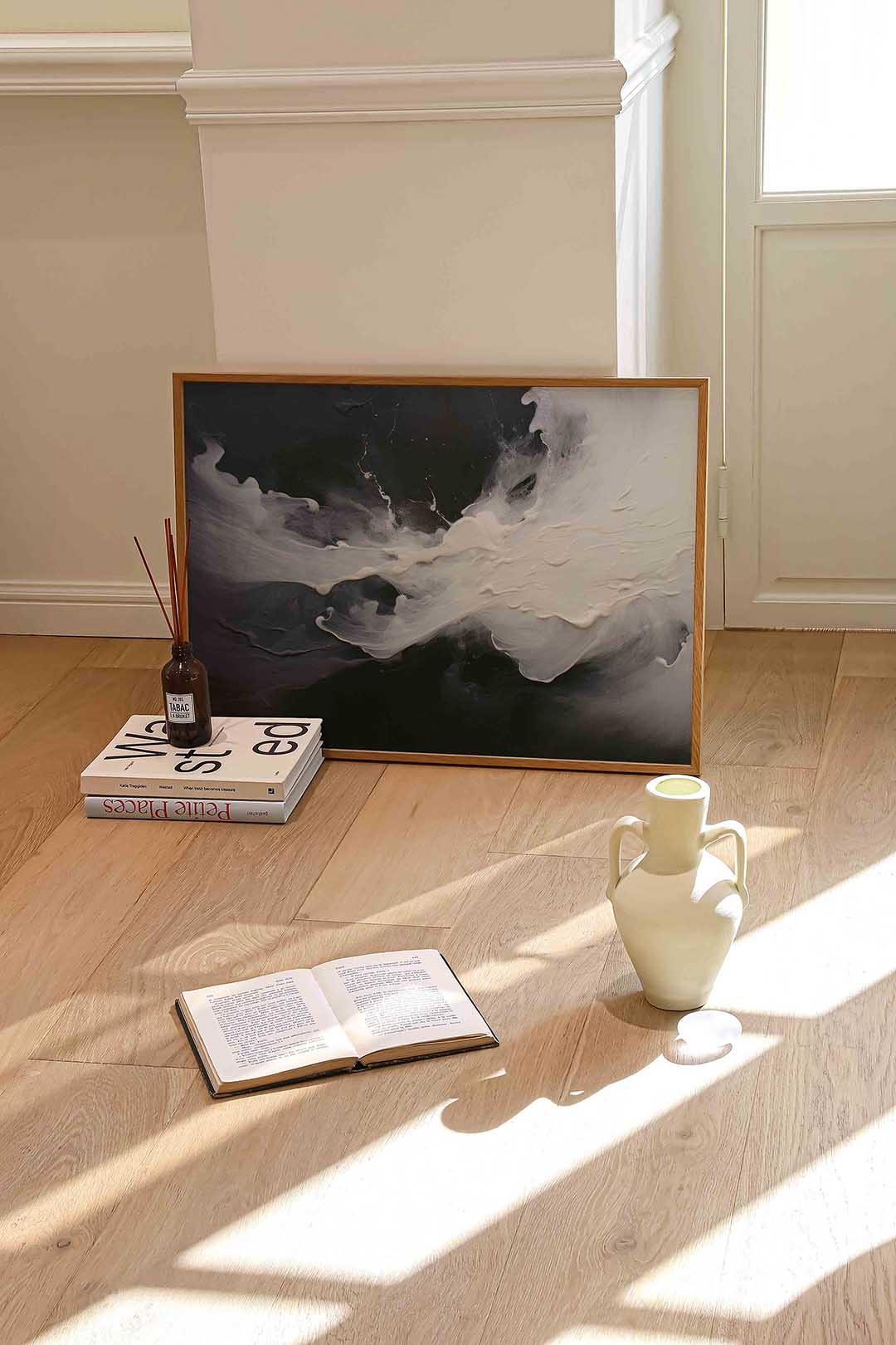 Vloeiende beweging – liggende abstracte wanddecoratie van WallArtistic