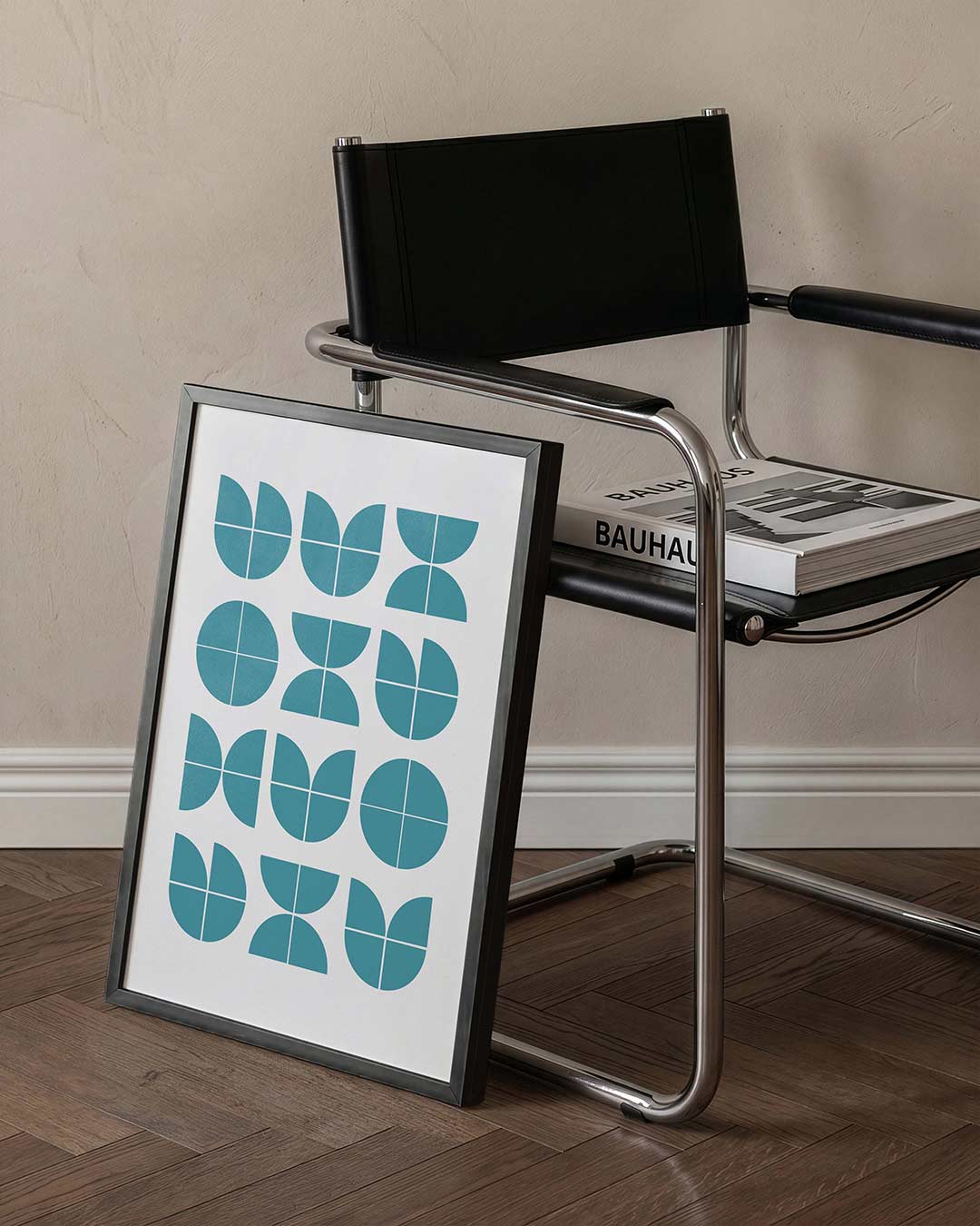 Vormritme en kleur – staande Bauhaus poster voor aan de muur