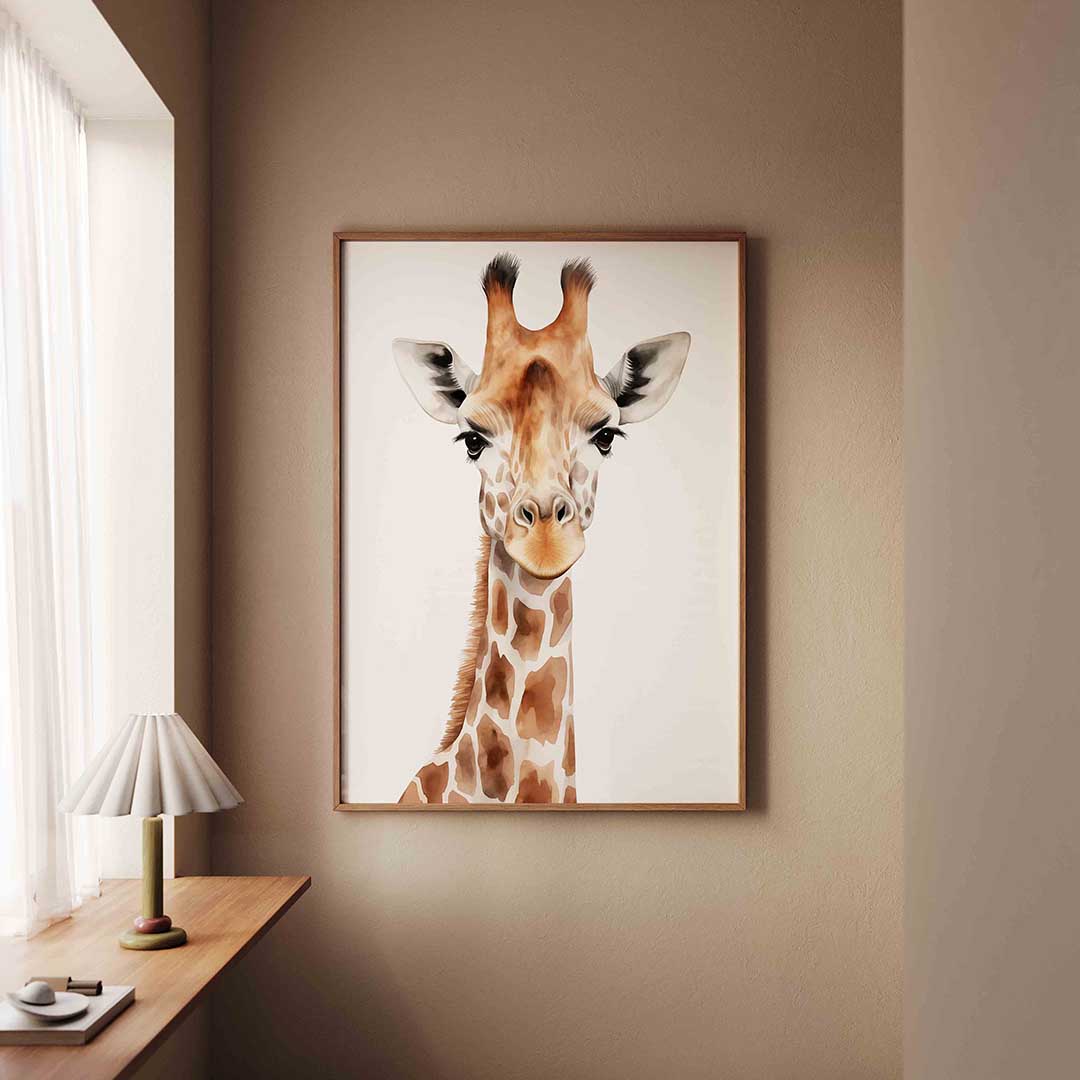 Giraffe portret – staande jungle wanddecoratie van WallArtistic
