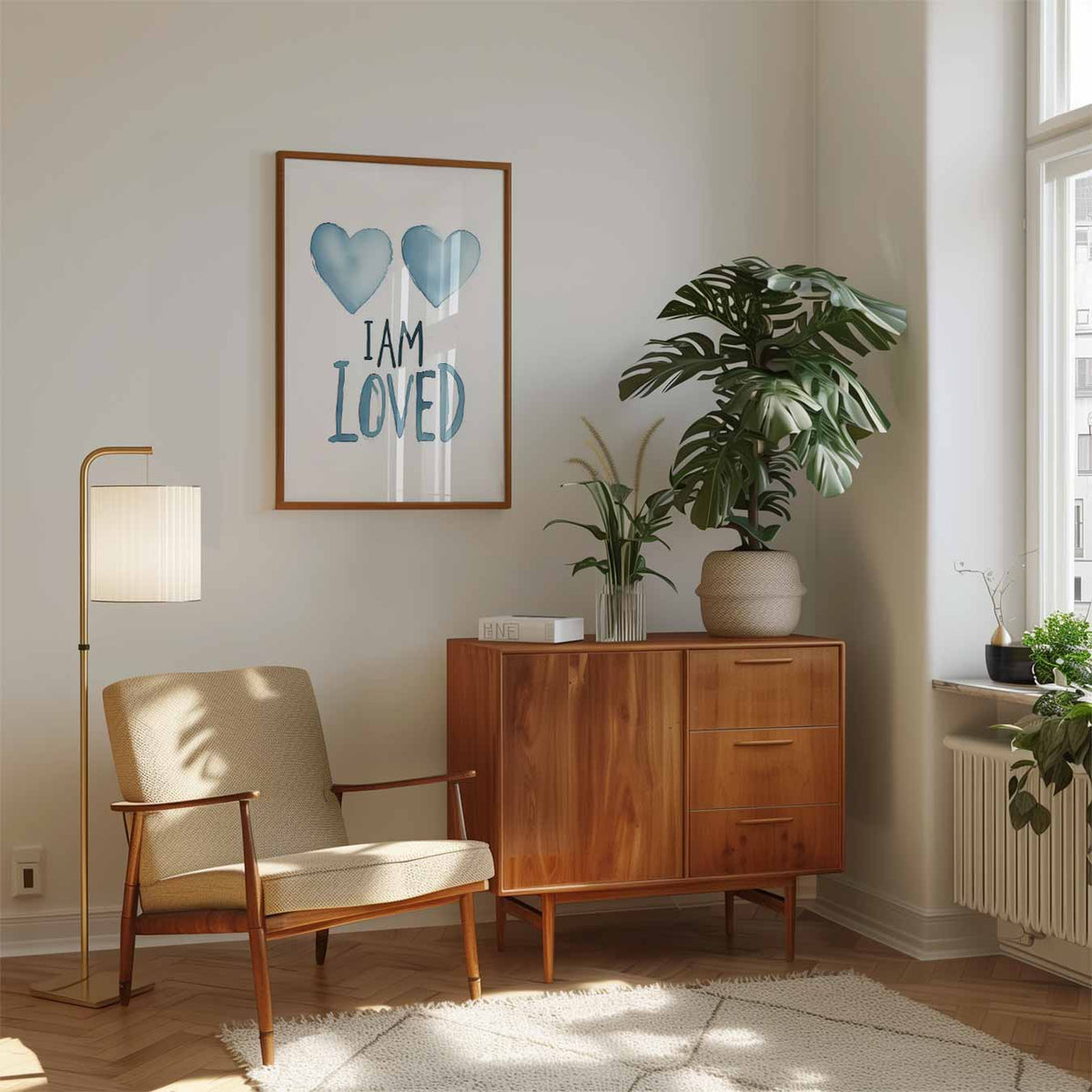 Liefdevolle Hartjes – speelse wandkunst als portret kinderposter
