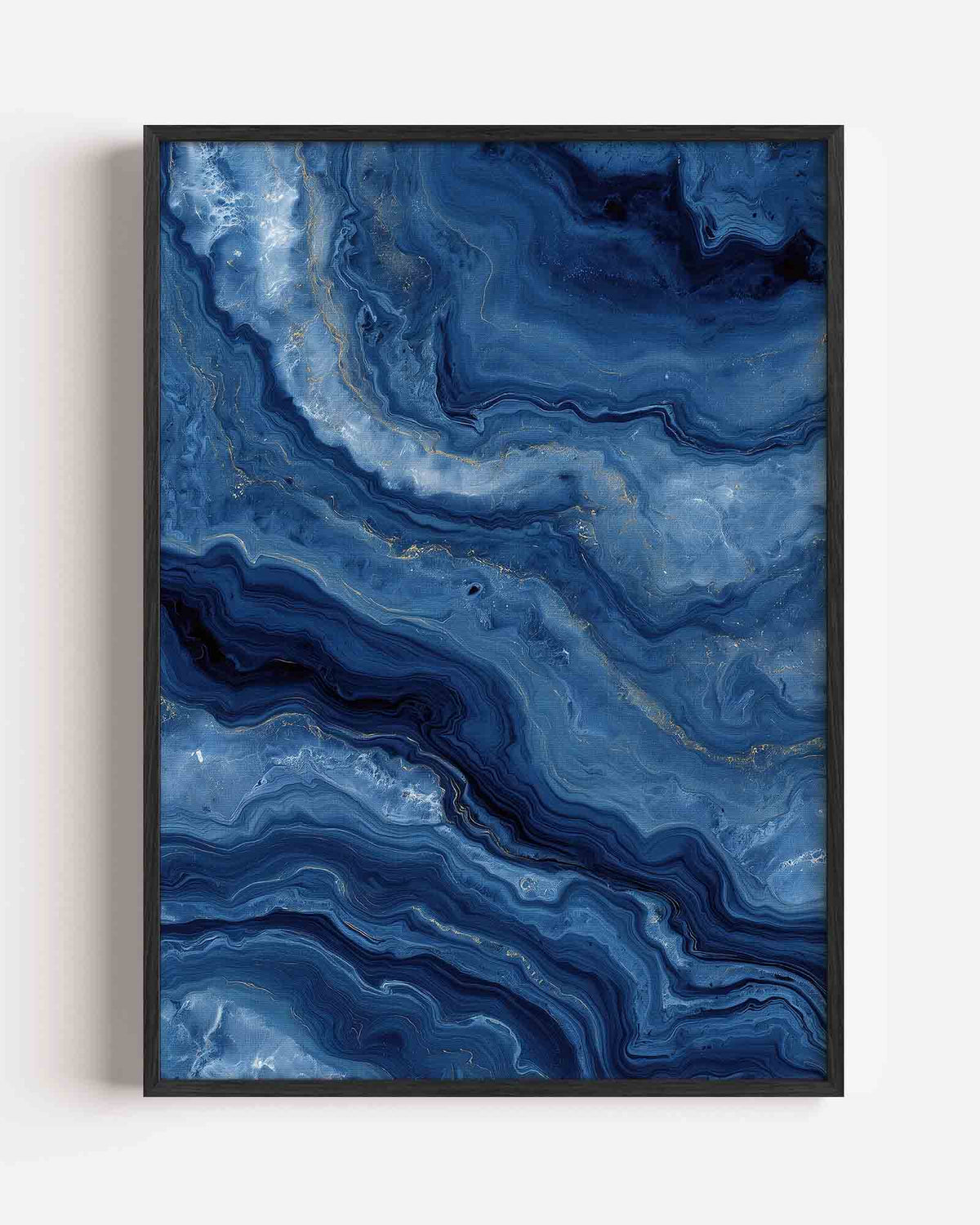 Blauwe marmerstructuur – abstracte portret poster als wanddecoratie