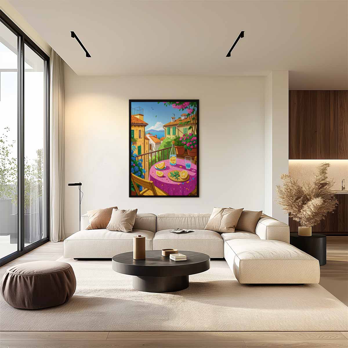 Zomer op het Balkon – dibond wanddecoratie in staand formaat