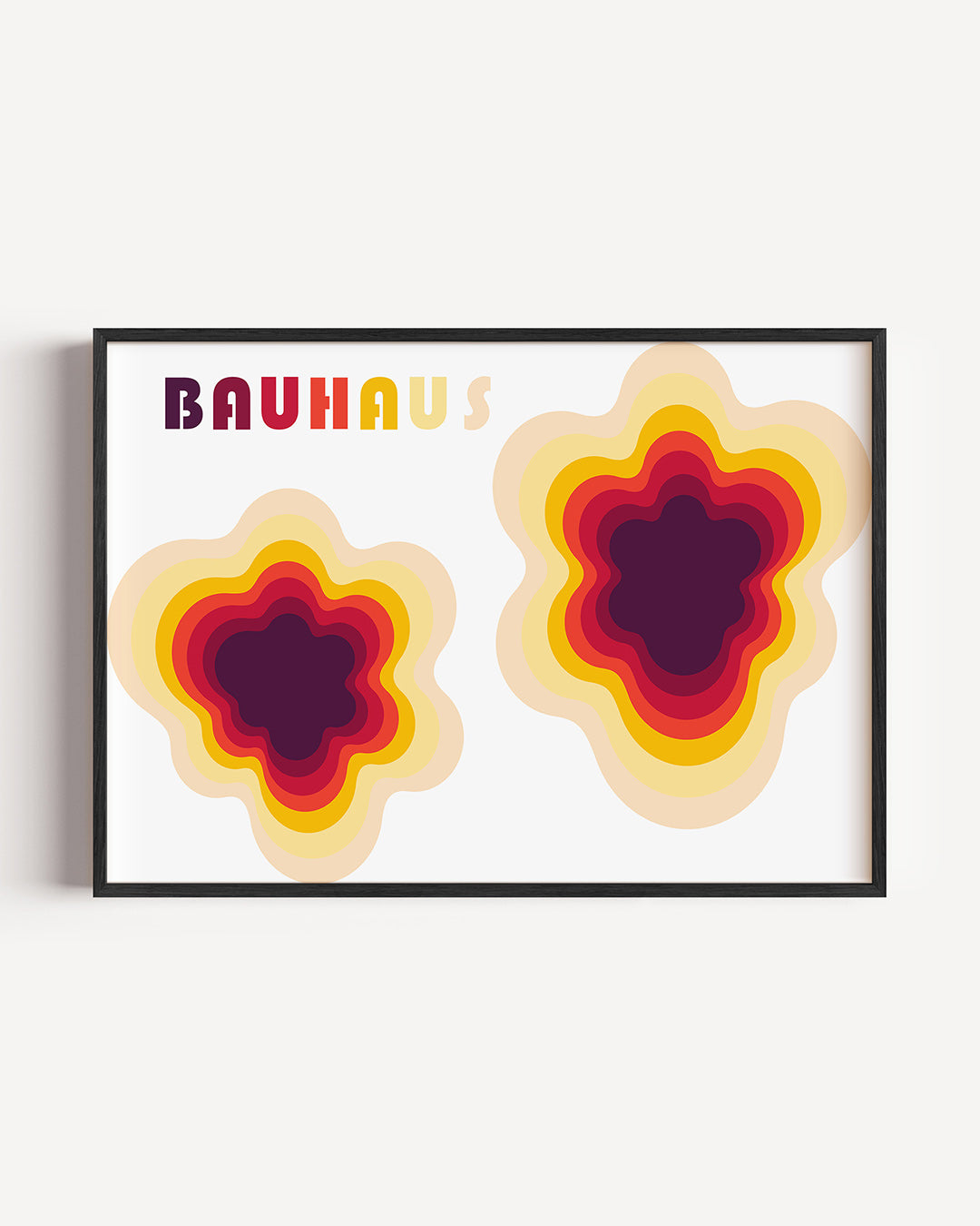 Vorm en kleur – liggende Bauhaus poster als wanddecoratie