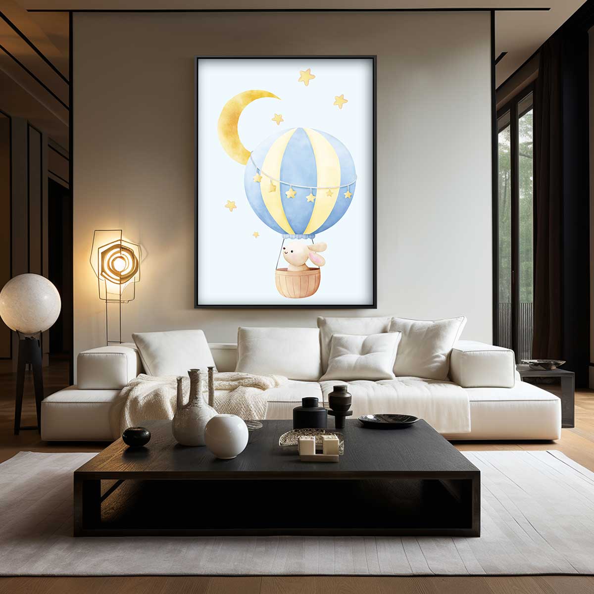 Dromerige Luchtballon Avontuur – canvas wanddecoratie in portret formaat