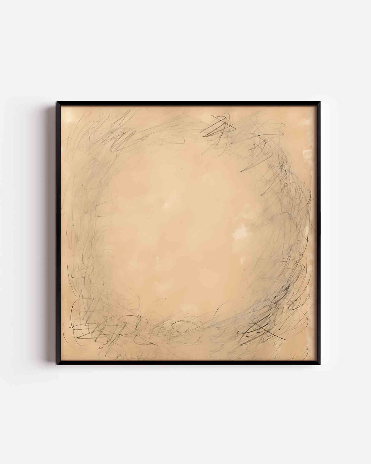 Abstracte cirkelvormige lijnen – vierkante poster met kleur en vormen als wanddecoratie