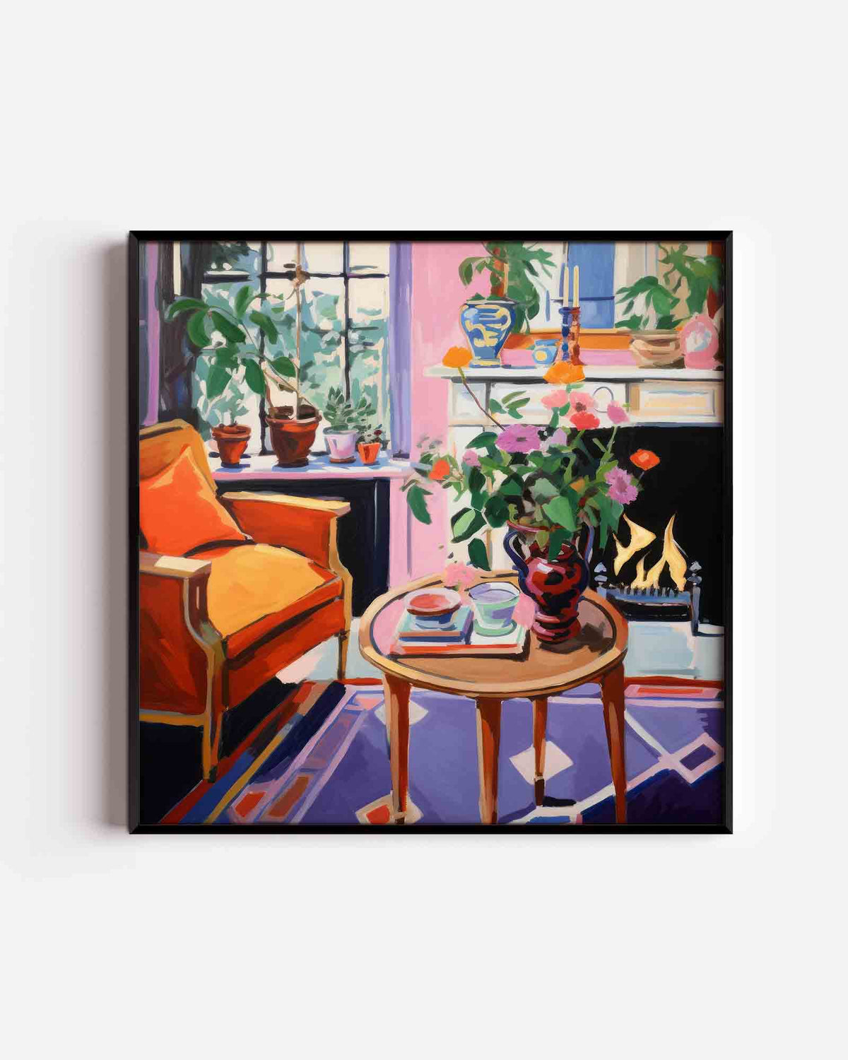 Interieur met bloemen – keuken vierkante poster als wanddecoratie