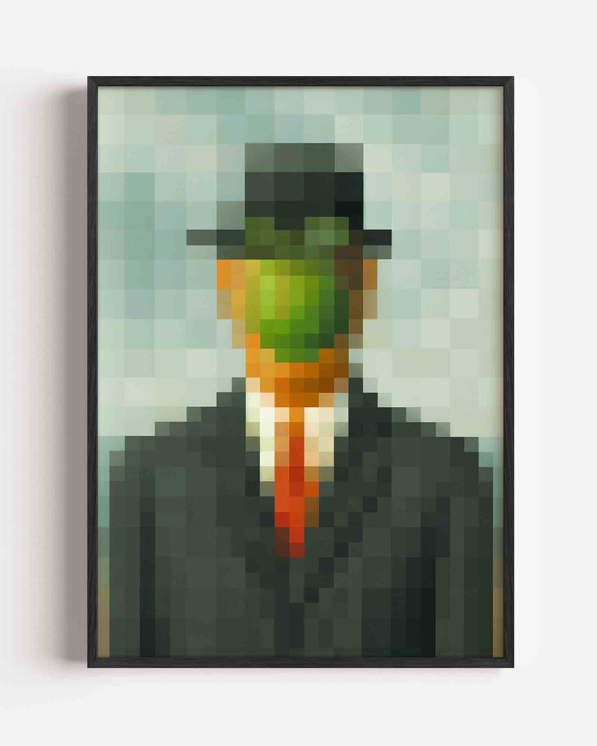 Man met hoed en groene appel – Pop Art en Streetart portret poster als wanddecoratie