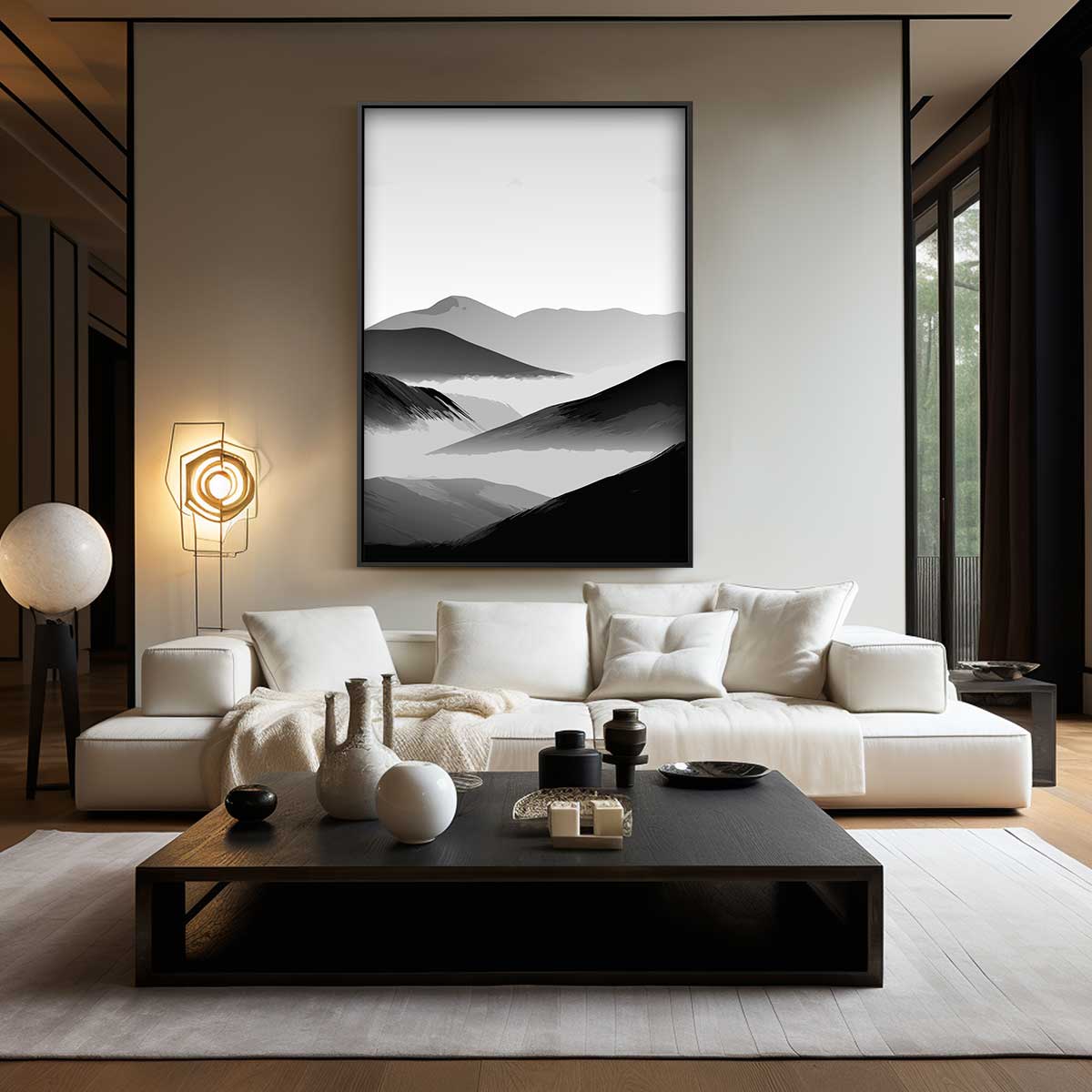 Rustige Berglandschappen – modern portret kunstwerk van WallArtistic