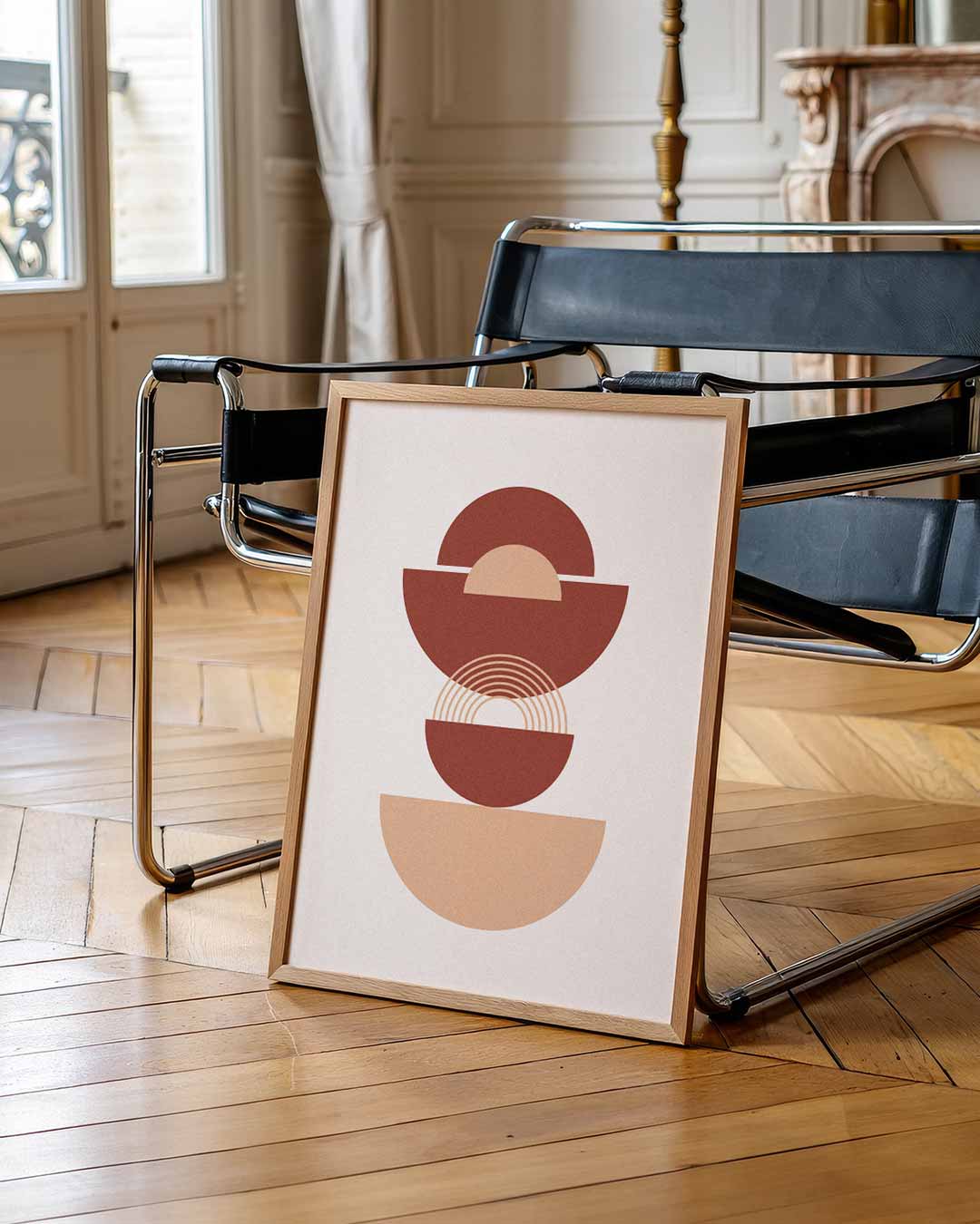 Retro Geometrische Kunstposter – staande abstracte wanddecoratie van WallArtistic