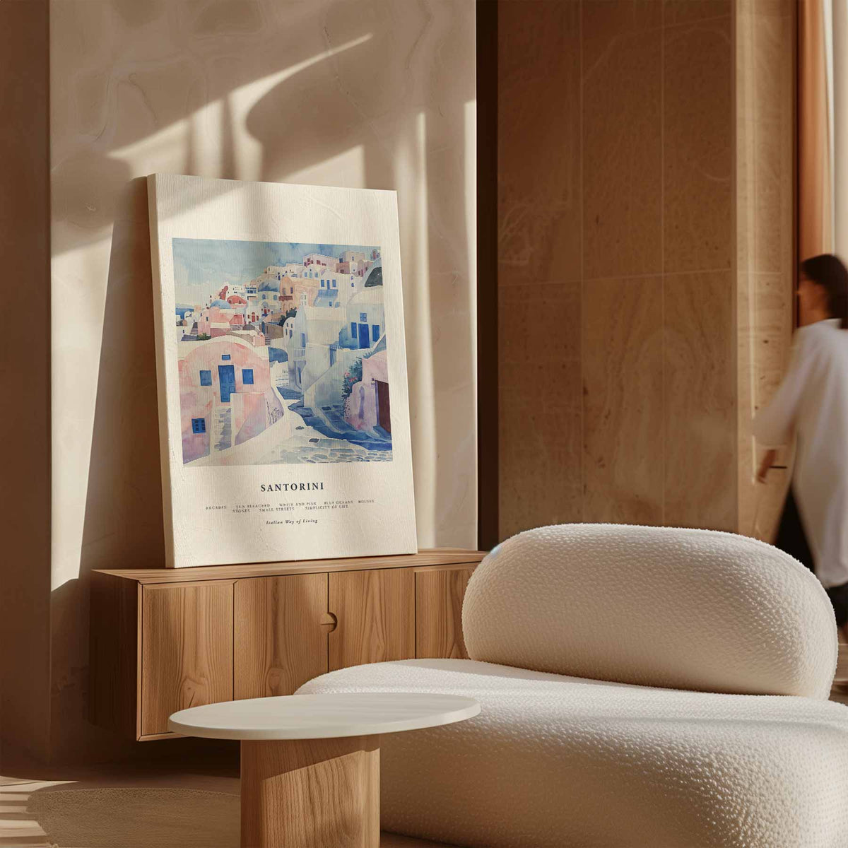 Santorini Dromen – plexiglas wanddecoratie in portret formaat