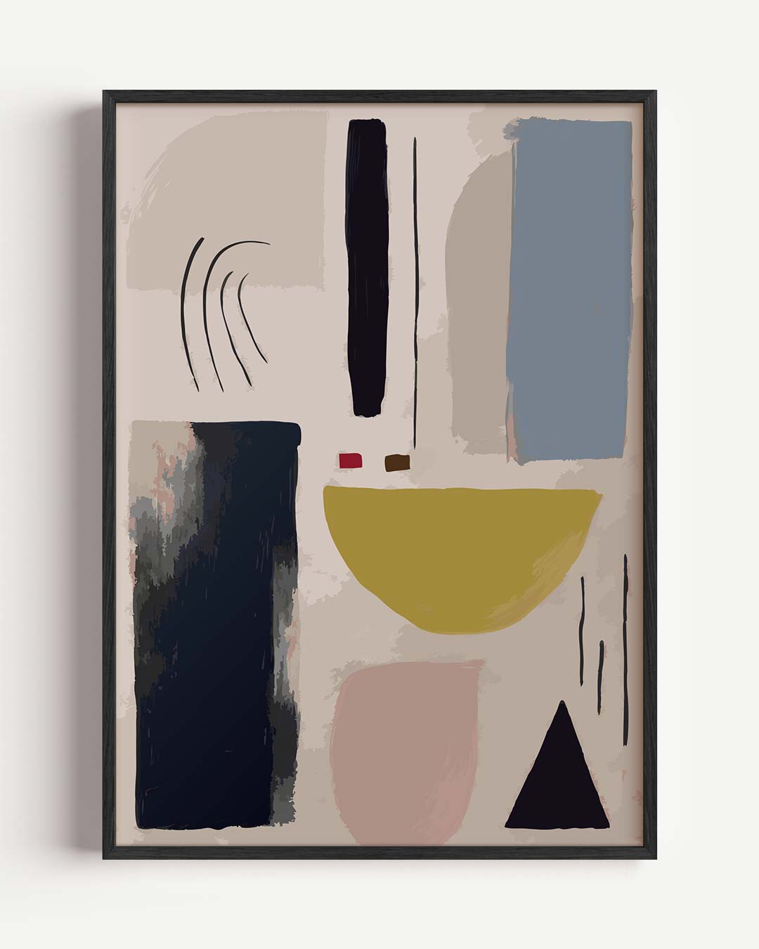 Moderne Abstracte Kunstposter – kleurrijke abstracte portret poster als wanddecoratie