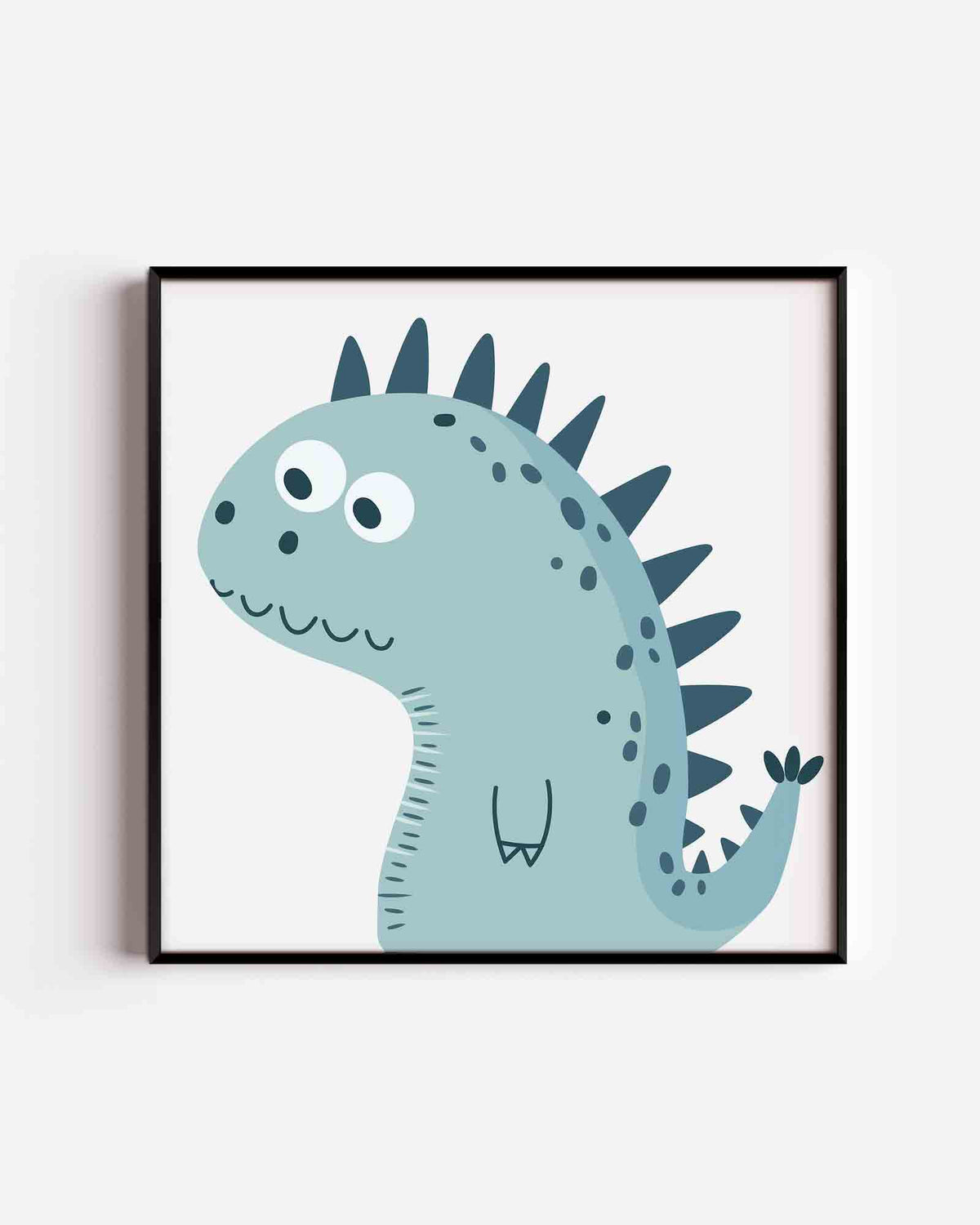 Blauwe dinosaurus – vierkante kinderposter als wanddecoratie