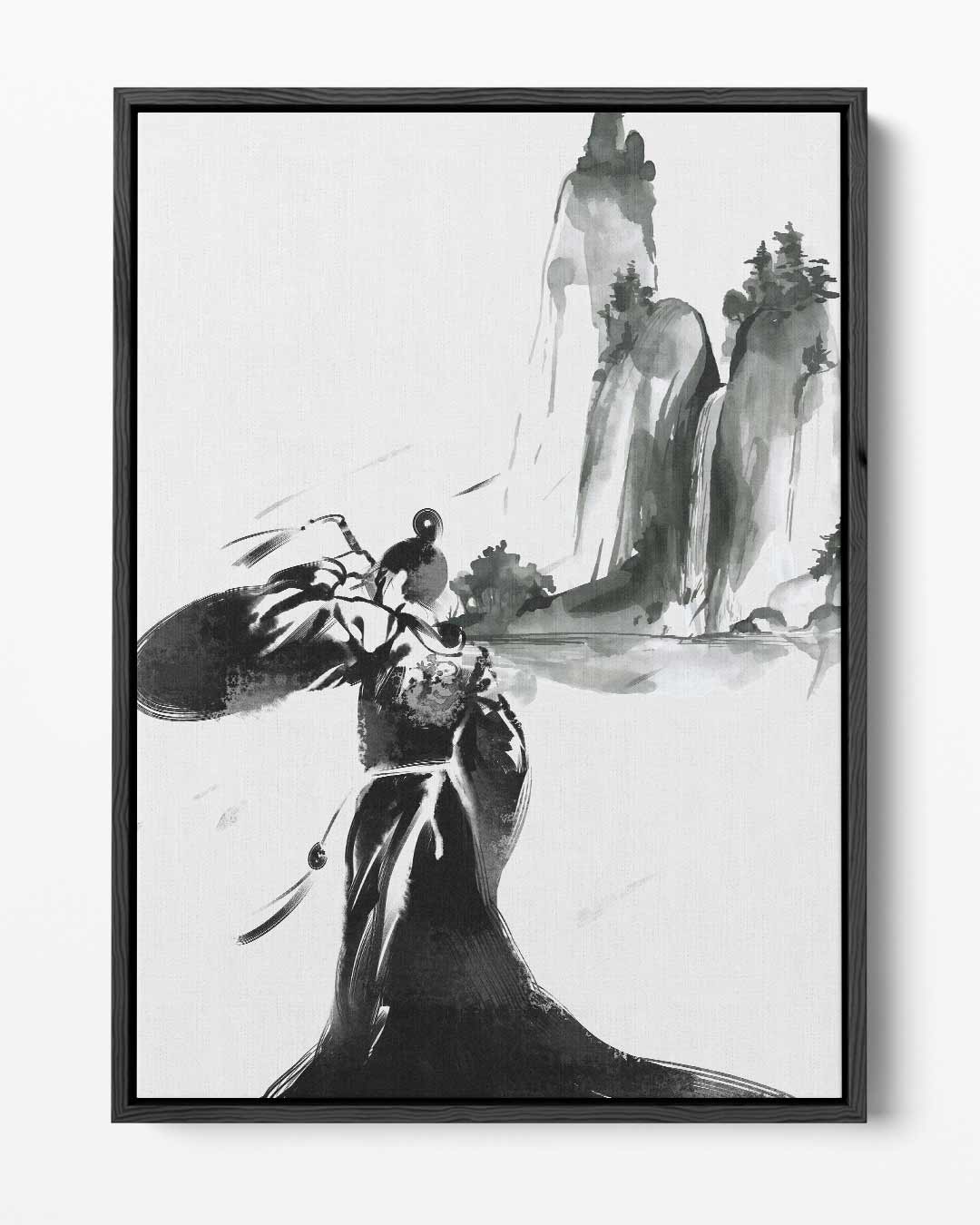 Mystieke Berglandschappen in Inkt – portret kunstwerk als wanddecoratie