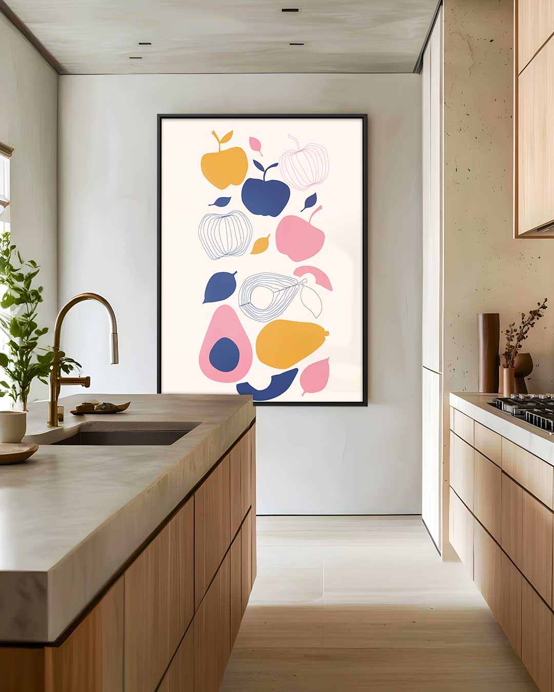 Kleurrijke Fruitvormen – staand kunstwerk voor modern interieur