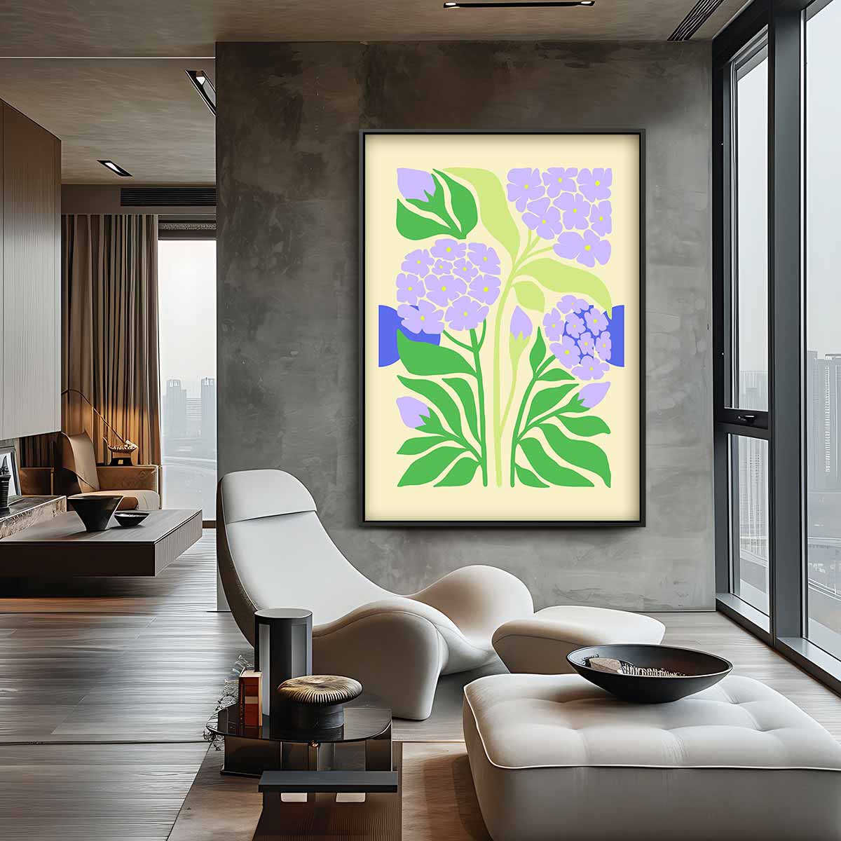 Bloemenpracht in Lila – canvas kunstwerk als wanddecoratie