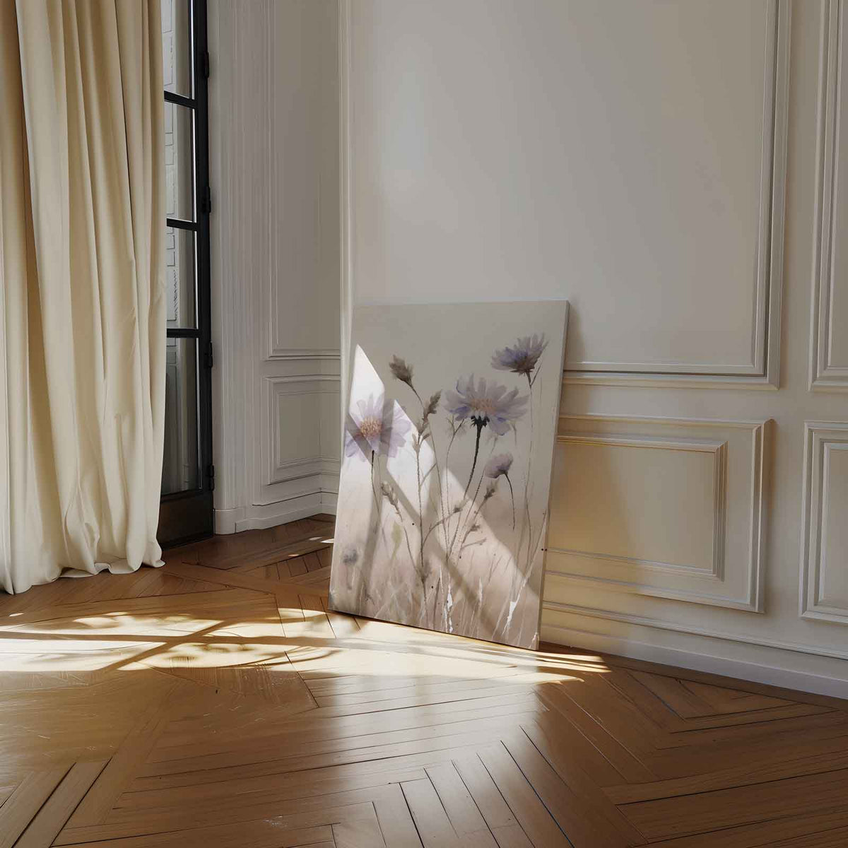 Zachte Bloemendroom – canvas wanddecoratie in portret formaat