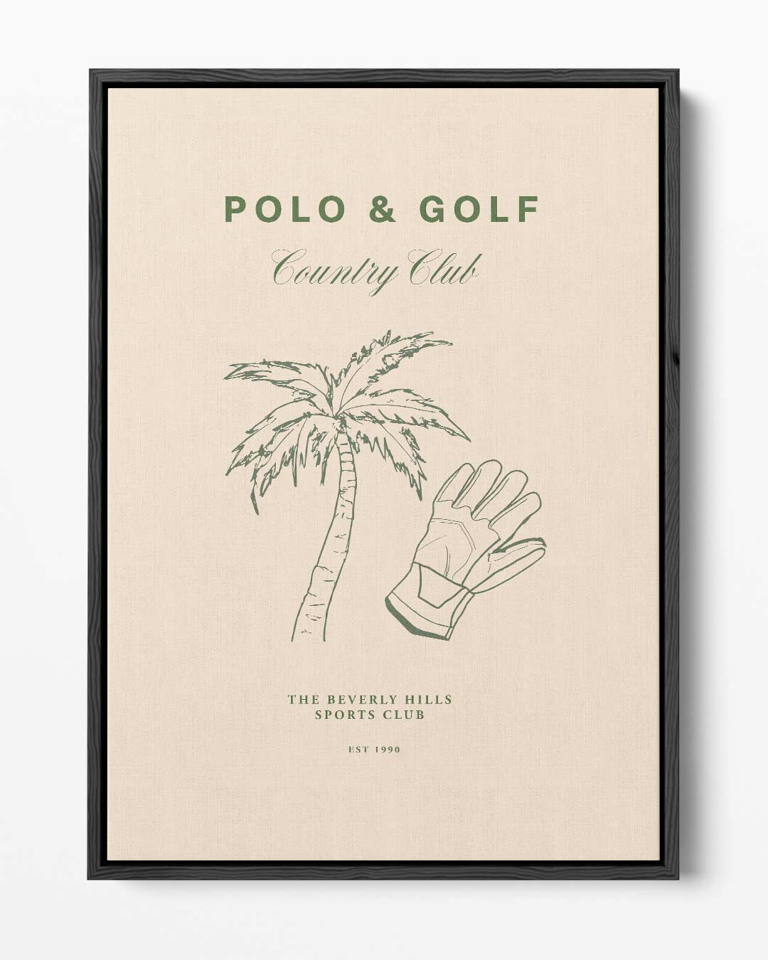 Stijlvolle Palm en Handschoen Poster – portret kunstwerk als wanddecoratie