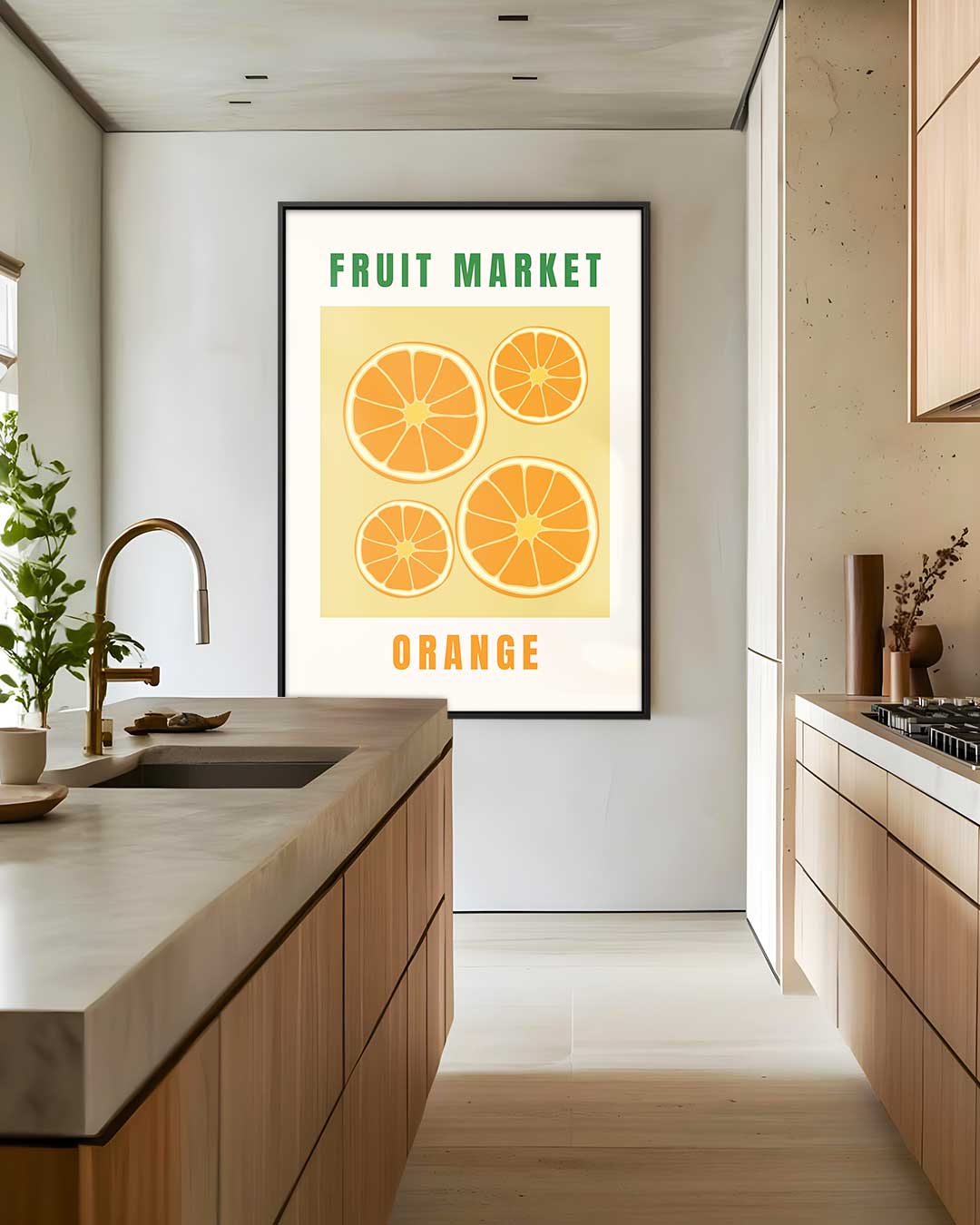 Fruit Market Orange Poster – staand kunstwerk voor modern interieur