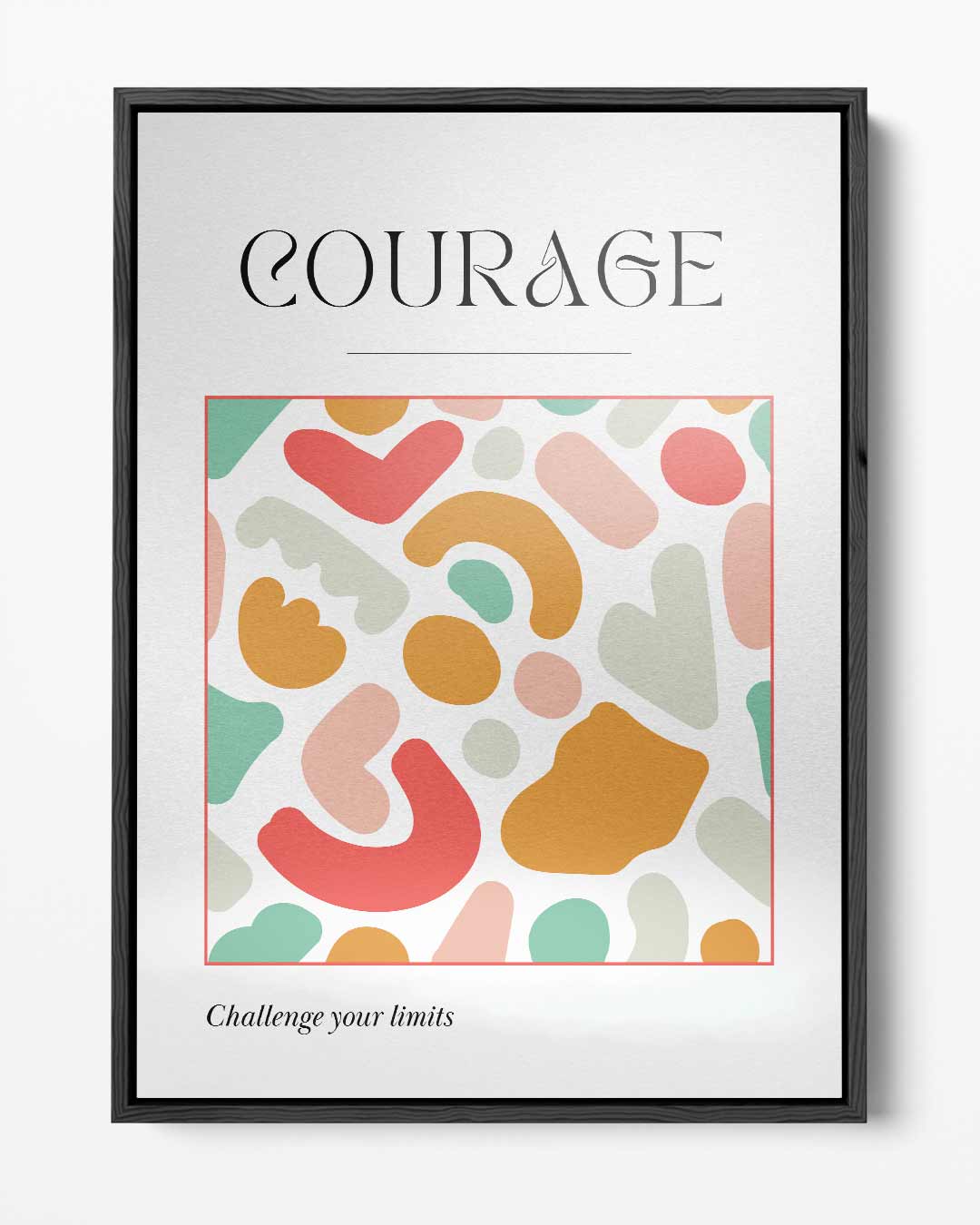 Kleurige Inspiratie Poster Courage – portret kunstwerk als wanddecoratie