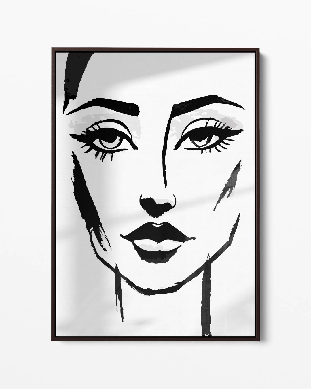 Minimalistisch Gezichtsportret – portret kunstwerk als wanddecoratie