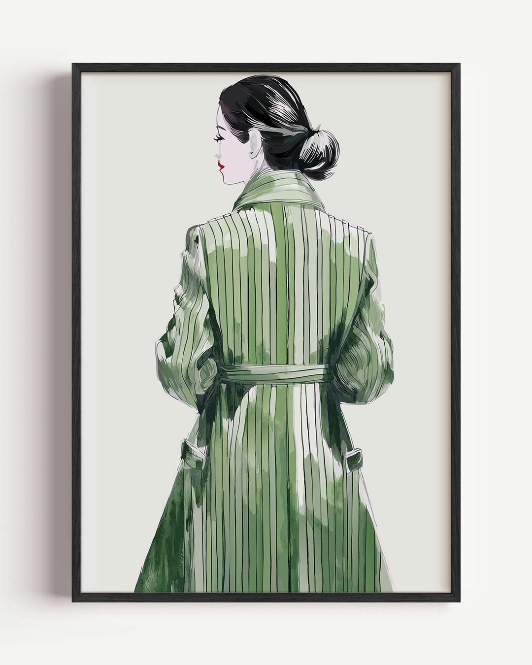 Stijlvolle Mode Illustratie – zomer portret poster als wanddecoratie