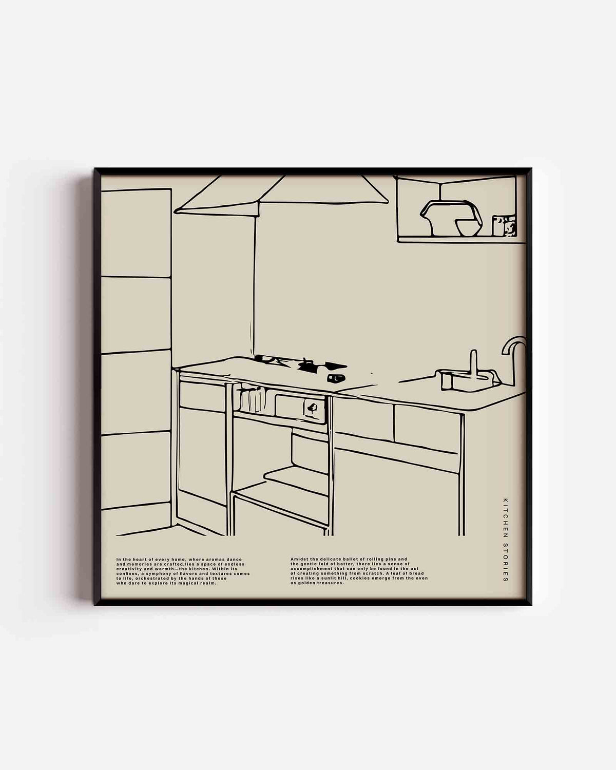 Keukeninterieur – keuken vierkante poster als wanddecoratie
