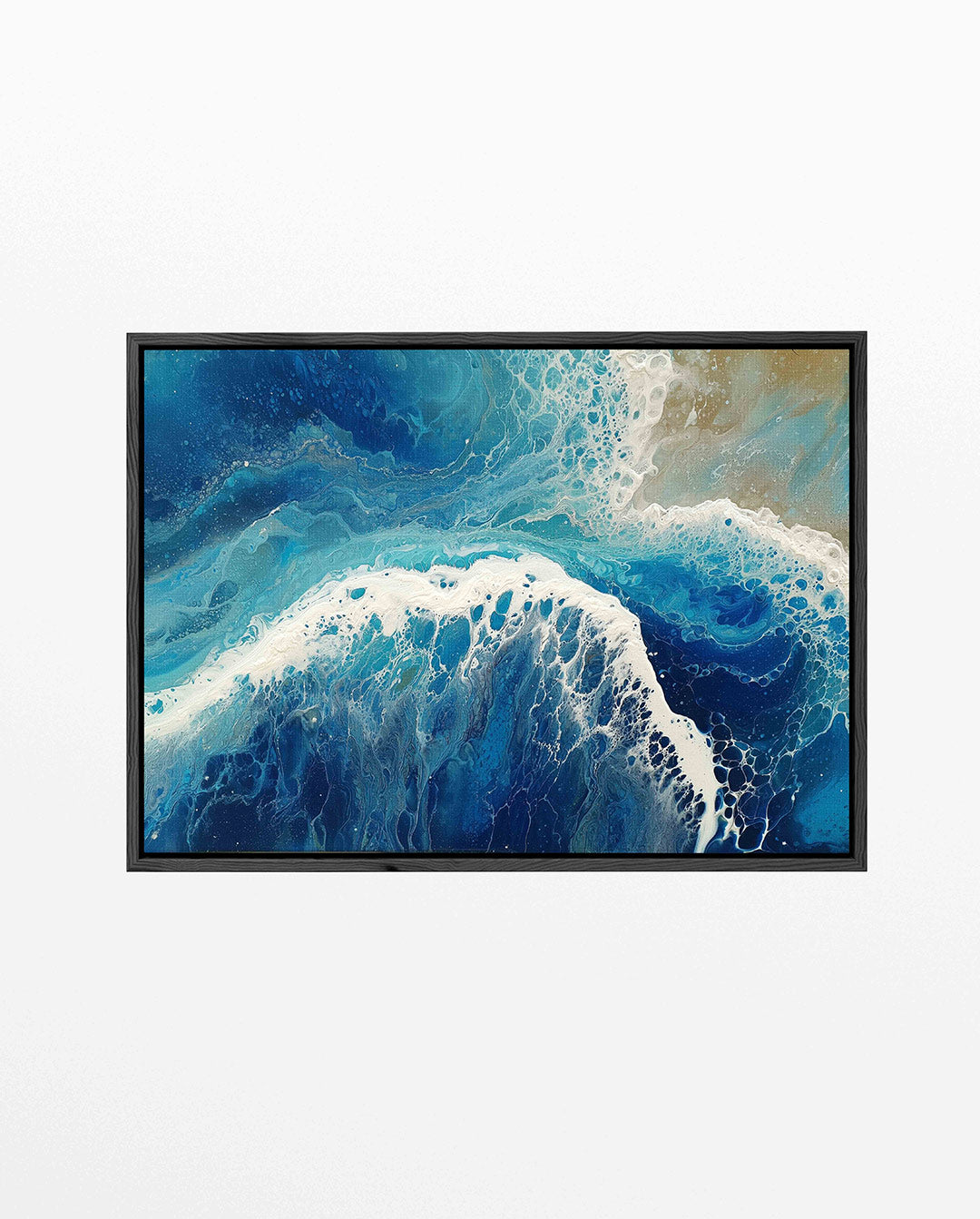 Dynamische oceaan golven – liggend abstract kunstwerk