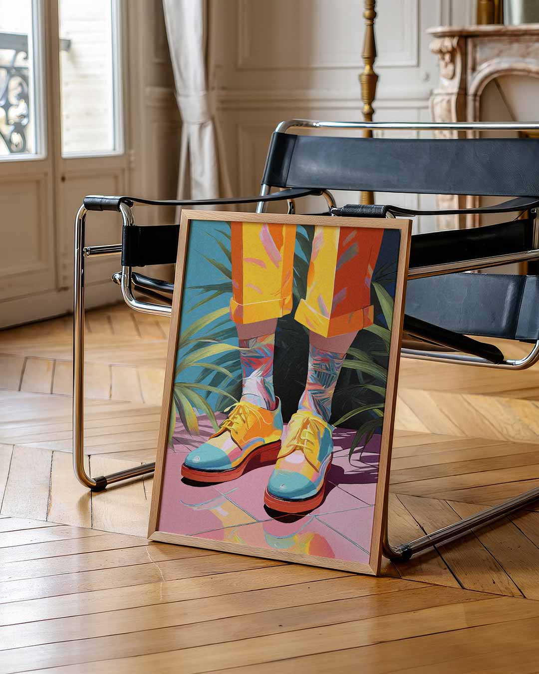Kleurrijke Zomerschoenen – urban poster in staand formaat
