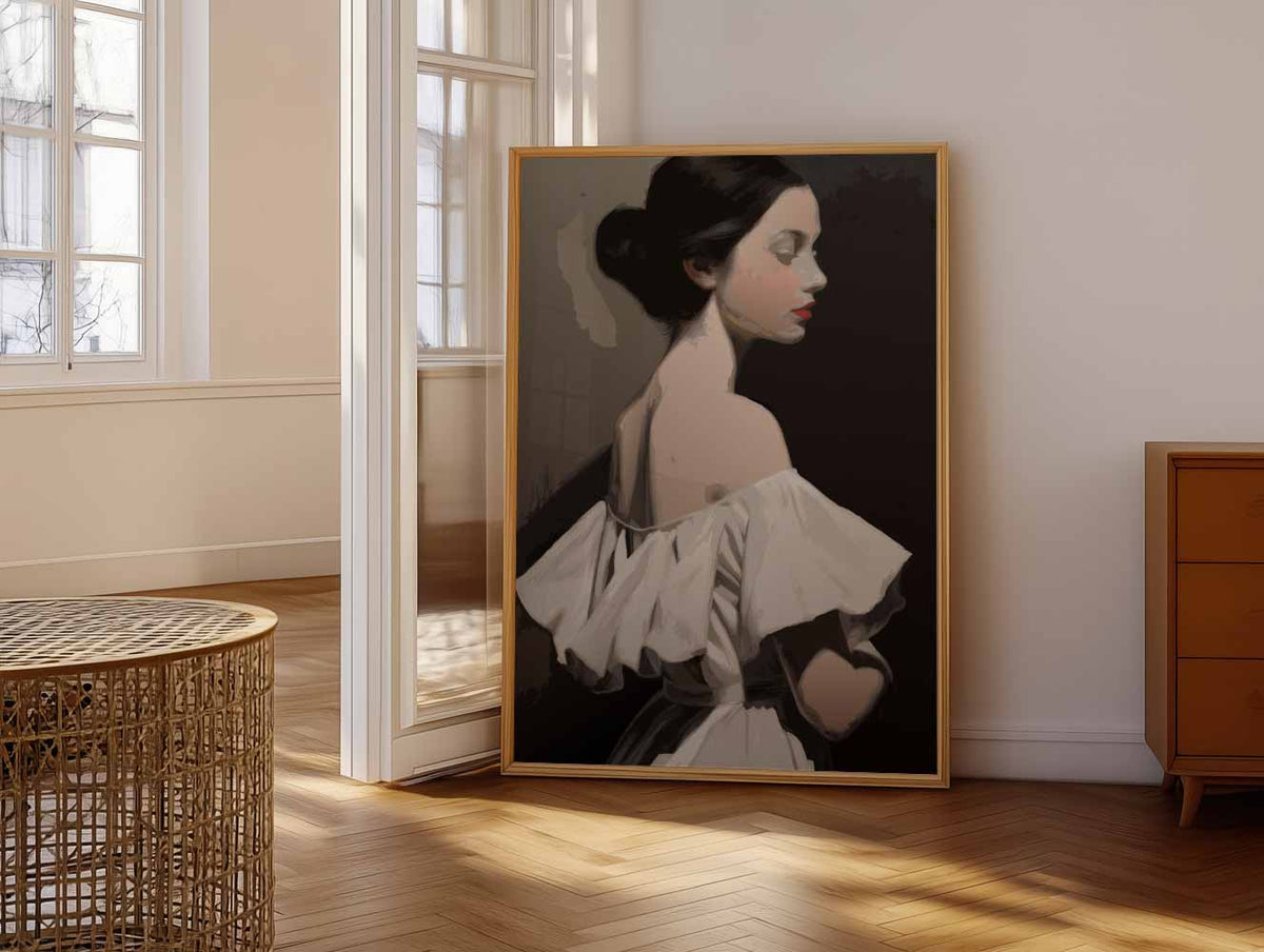 Elegante Vrouwelijke Schoonheid – vrolijke paasillustratie als portret poster