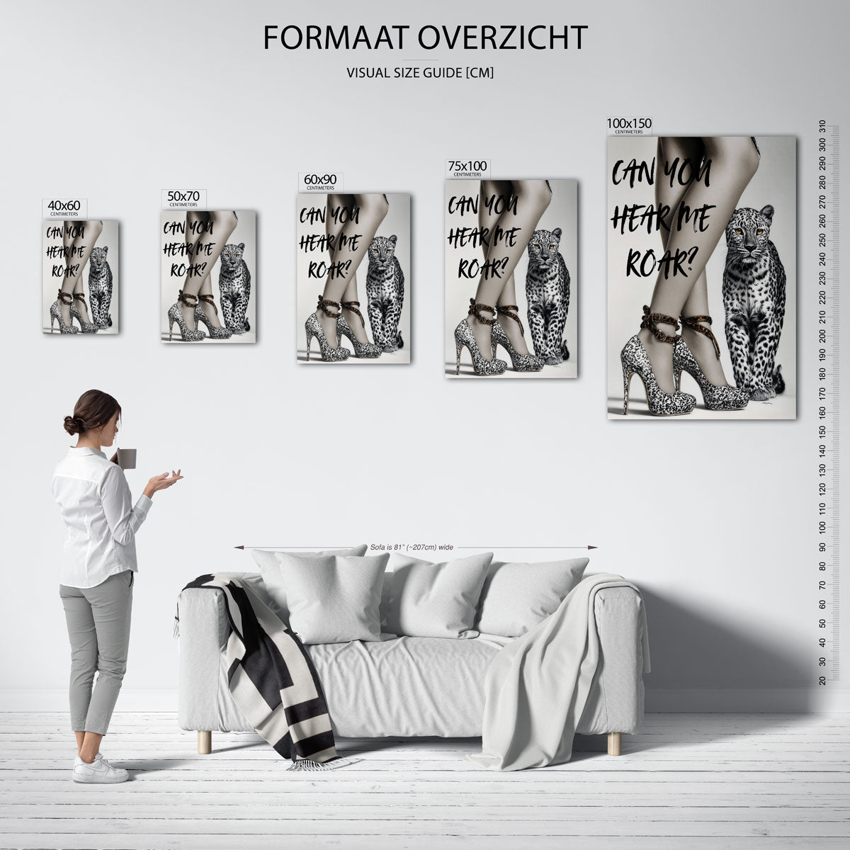 Dierlijke elegantie – staand wanddecoratie kunstwerk