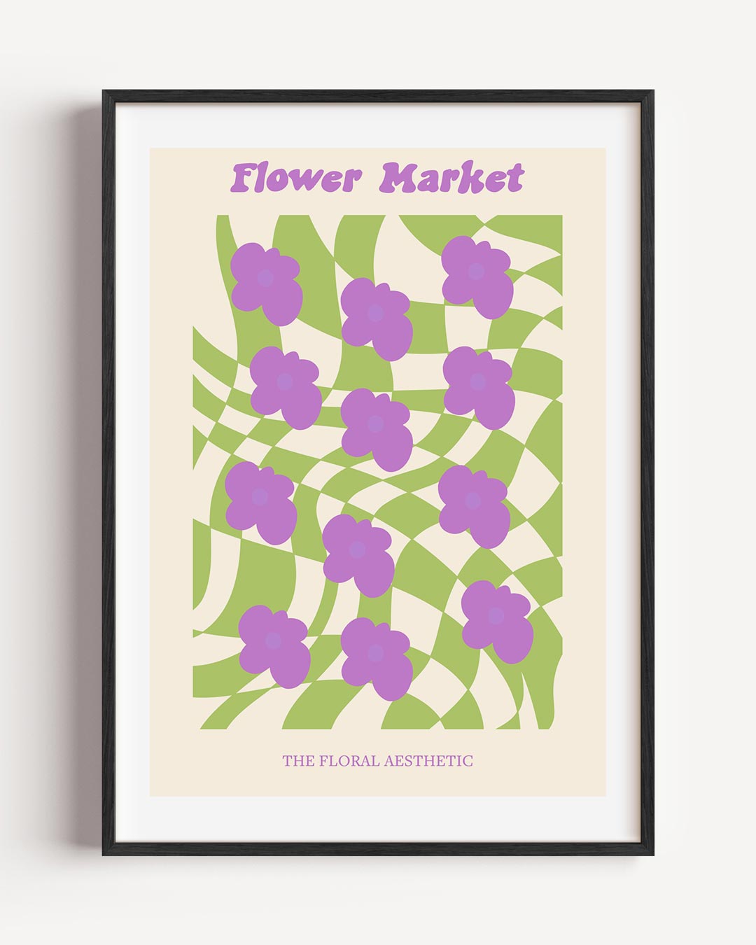 Vrolijke Bloemenmarkt – moderne portret poster als wanddecoratie