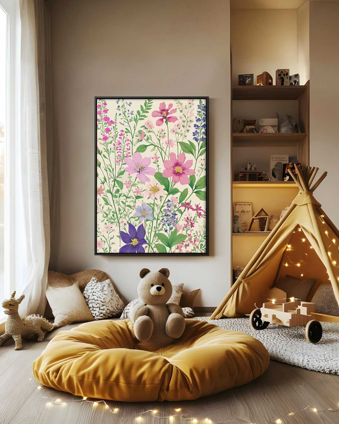 Veldbloemen in Volle Bloei – modern portret kunstwerk van WallArtistic