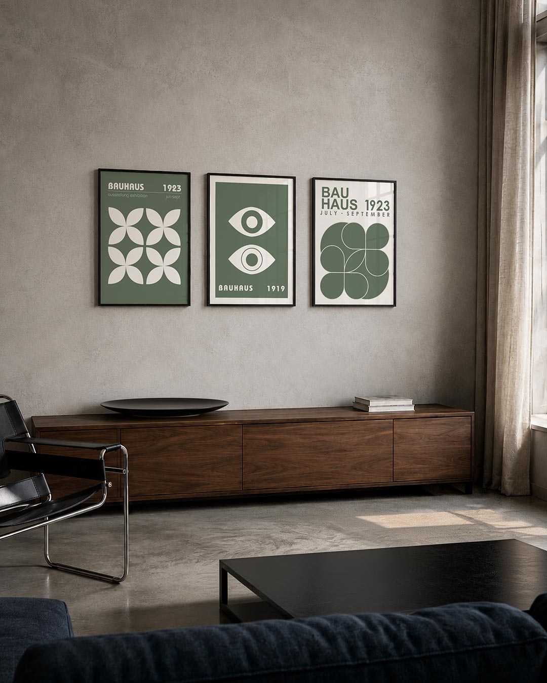 Vorm en balans driedelige posterset – deze posterset in drie delen toont een harmonie van witte bloemachtige vormen op een