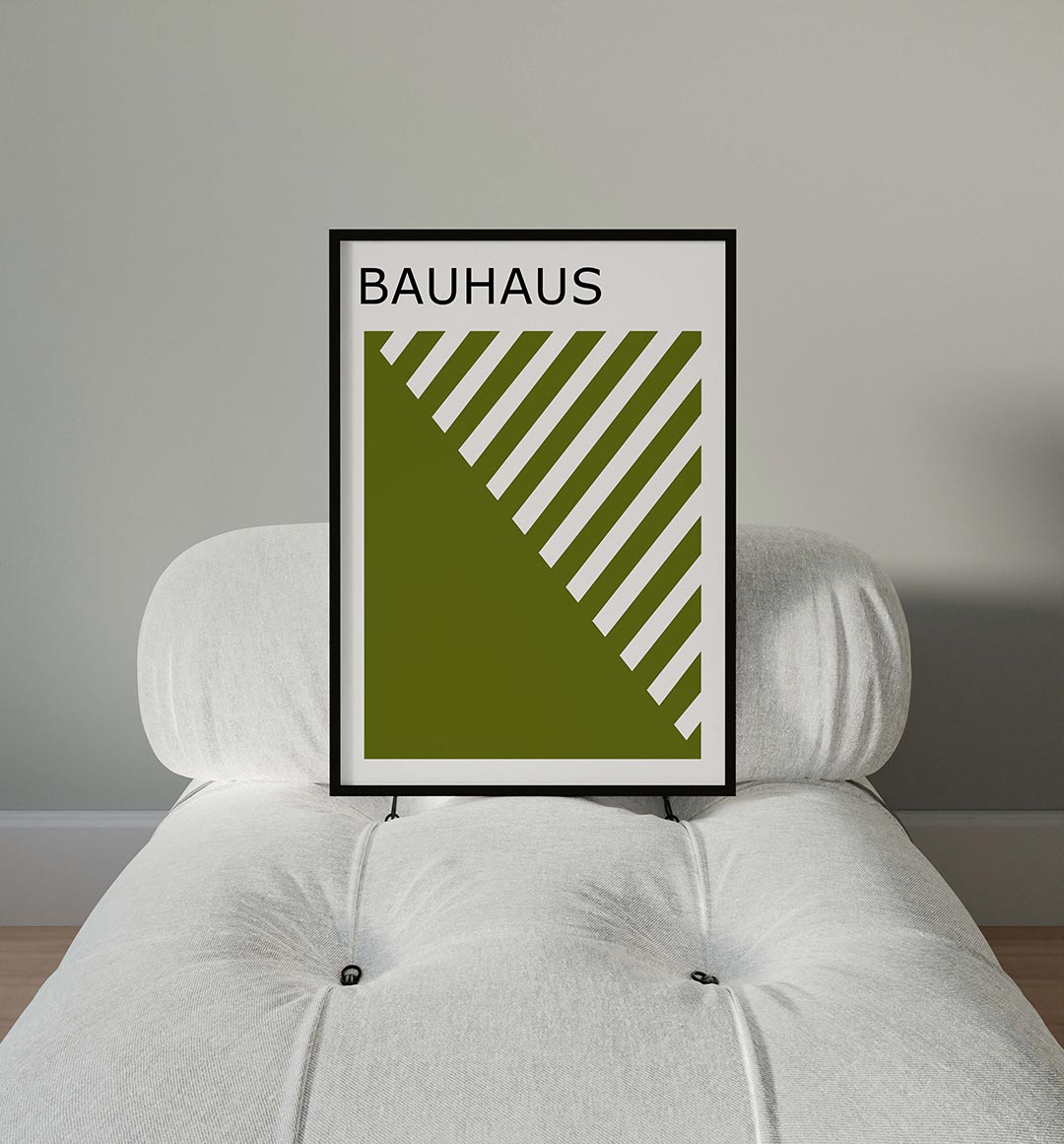 Diagonal lijnen – moderne Bauhaus wandkunst als poster
