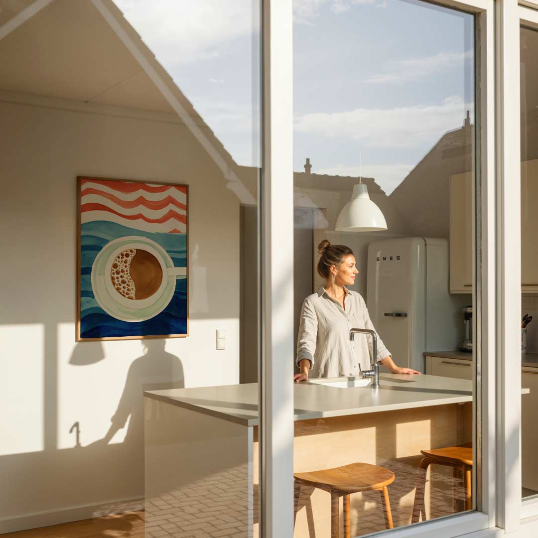Golvend Genot Koffieposter – keukenposter in staand formaat