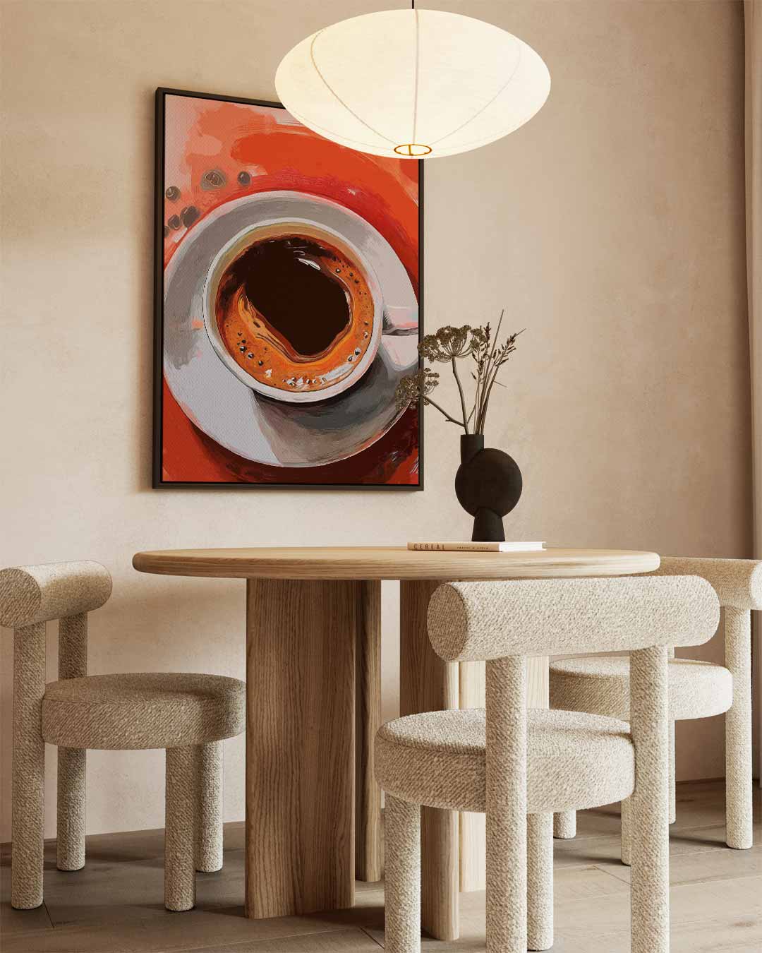 Koffie Moment – canvas wanddecoratie in portret formaat