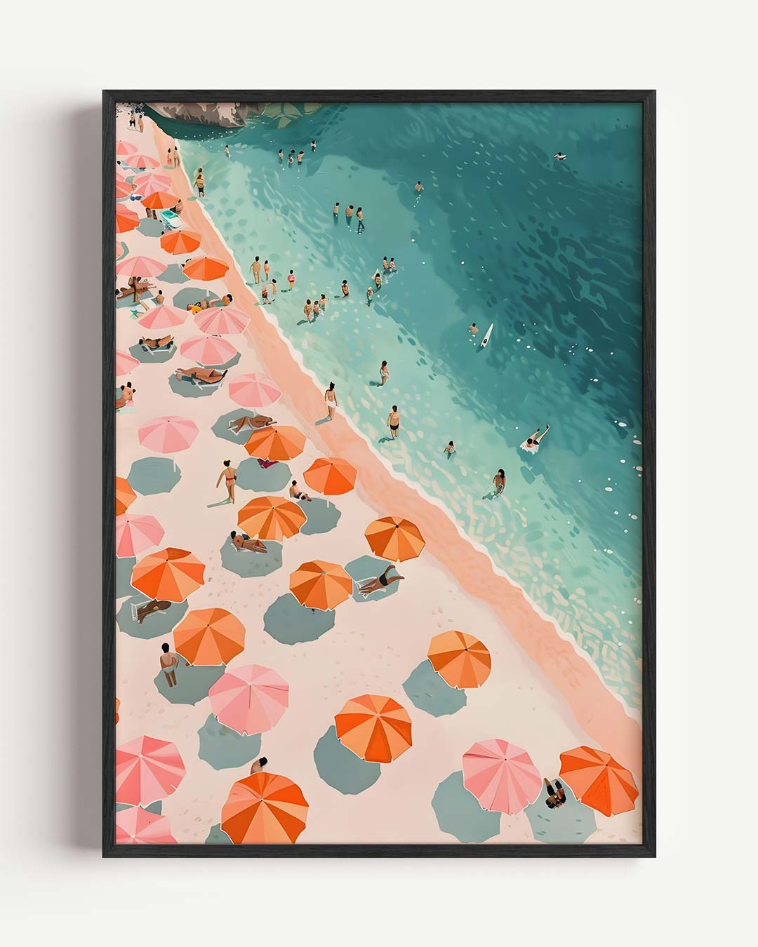 Zonnige Stranddag – Popart en Streetart portret poster als wanddecoratie